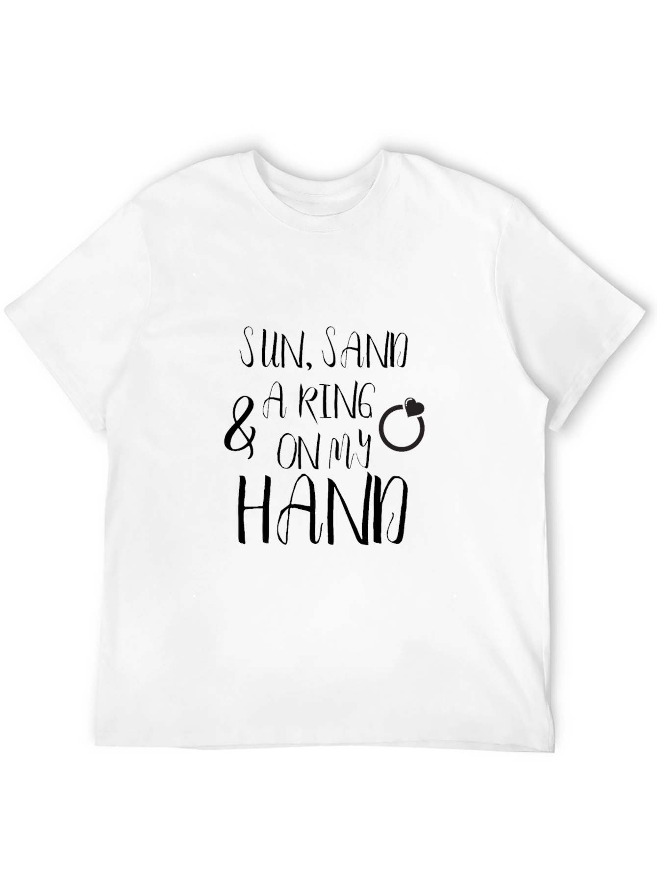 Sun Sand & a Ring Black Graphic T-Shirt