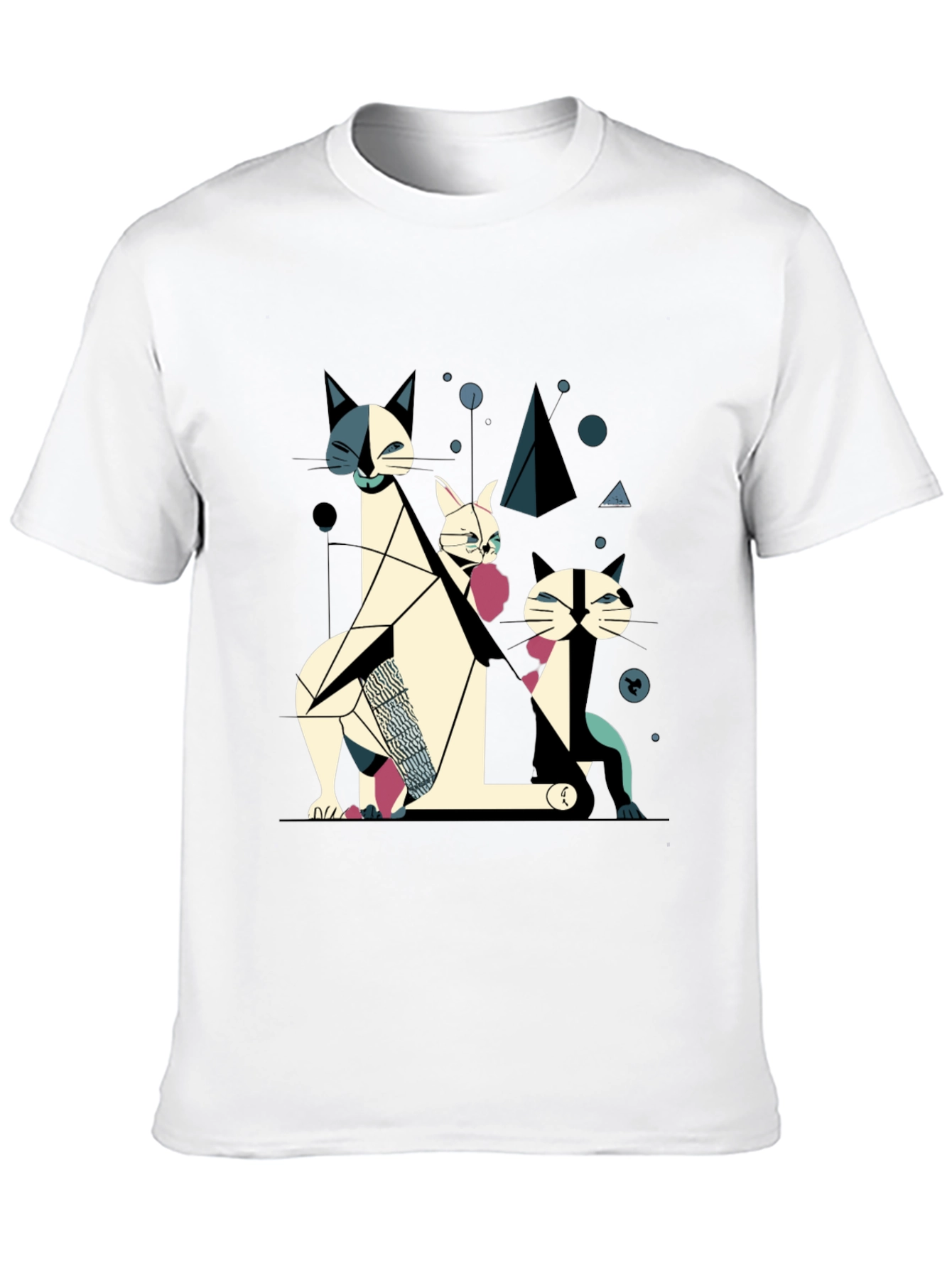 Abstract Geometric Cat T-Shirt