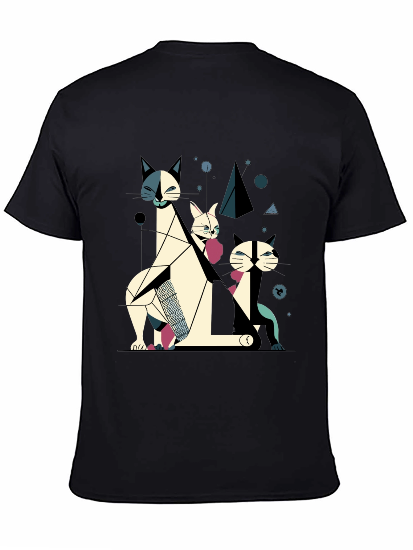 Abstract Geometric Cat T-Shirt