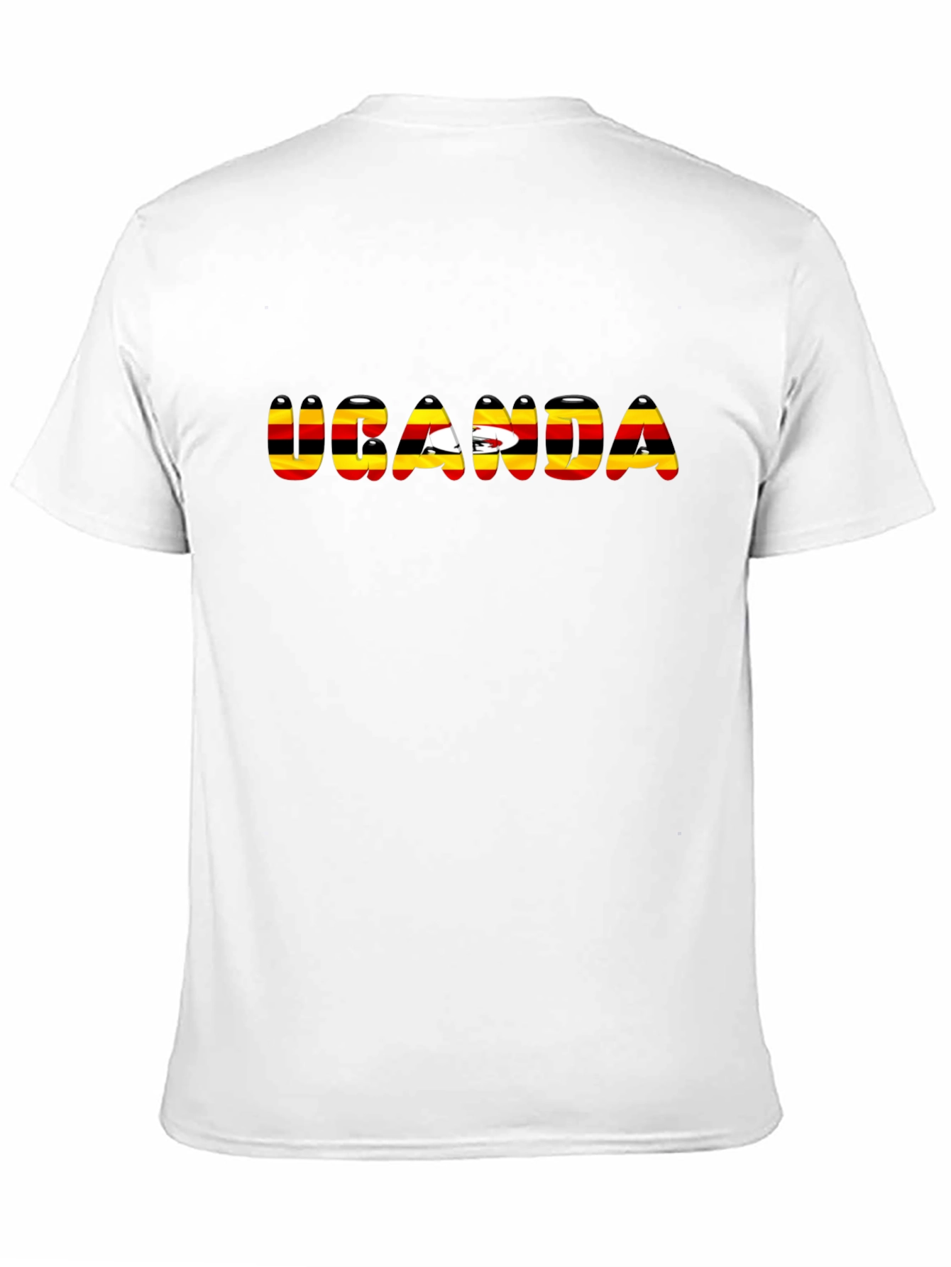 Uganda Flag T-Shirt - Black Cotton Tee