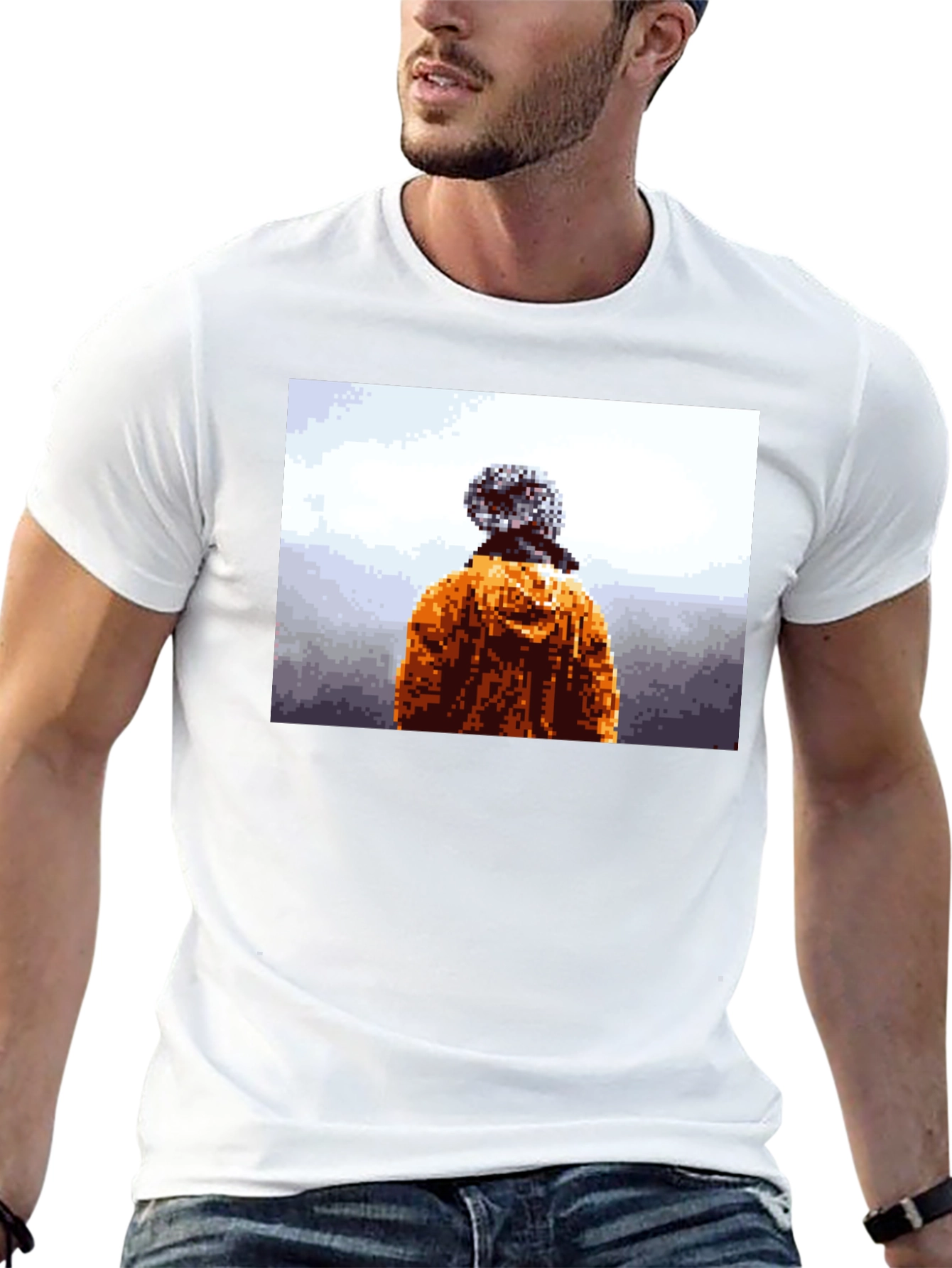 Pixelated Explorer Black T-Shirt