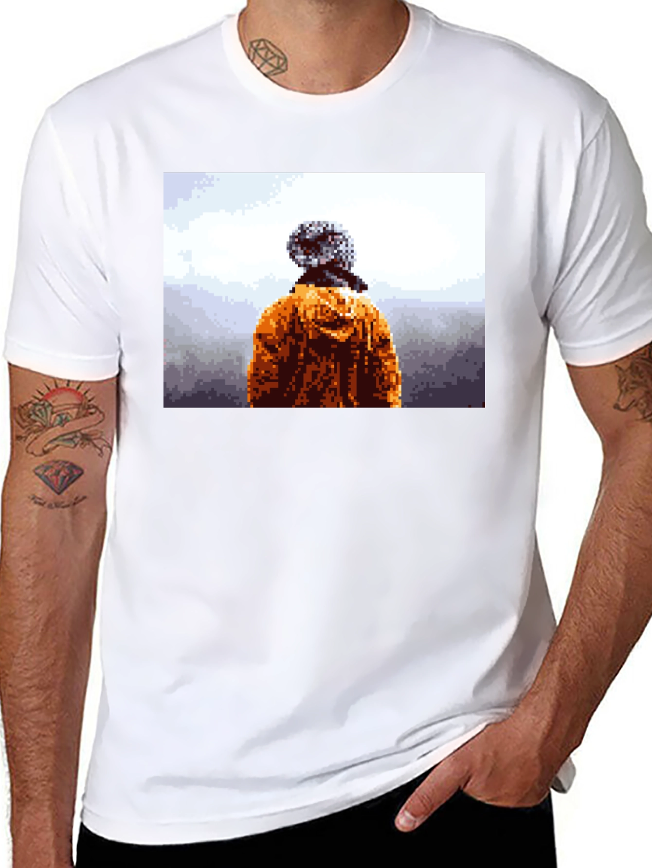 Pixelated Explorer Black T-Shirt