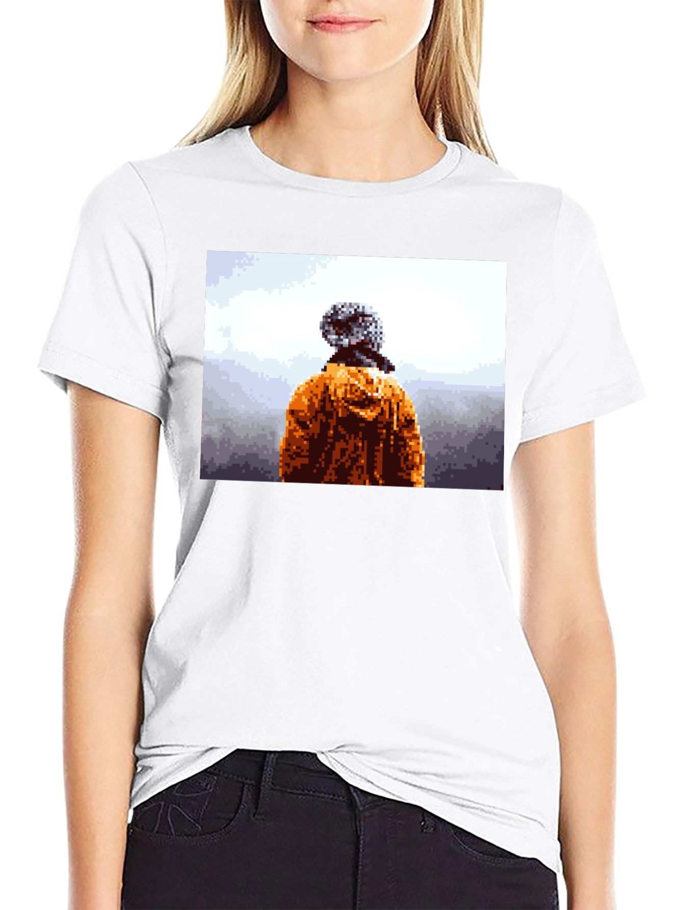 Pixelated Explorer Black T-Shirt