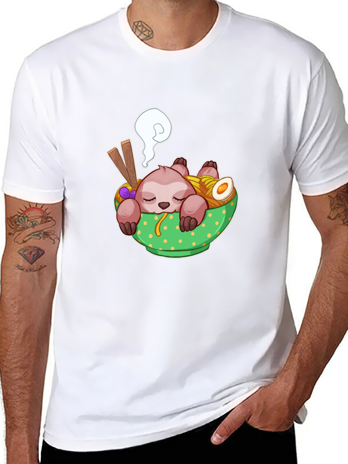 Sloth Ramen Graphic T-Shirt - Comfy & Fun!