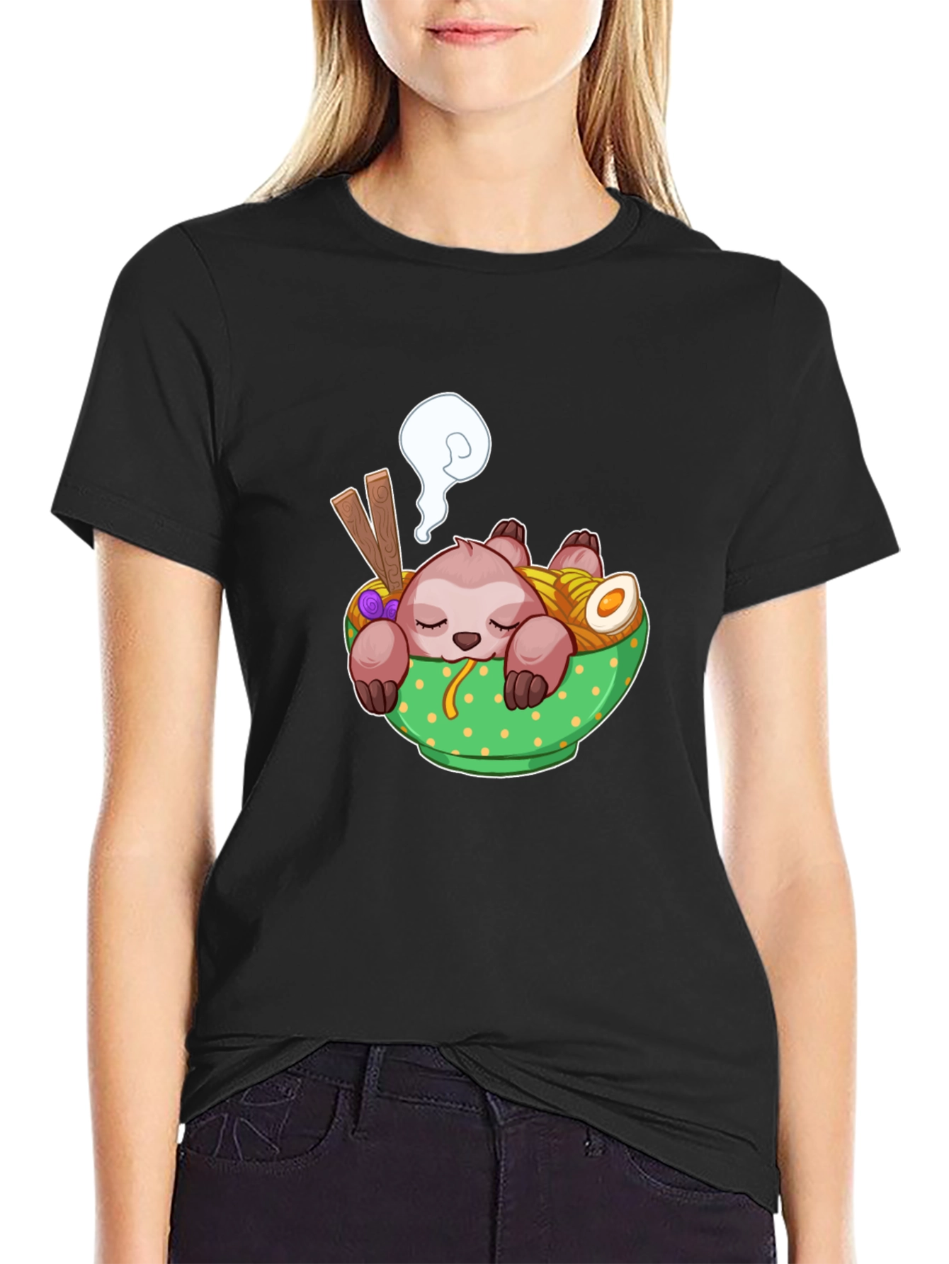 Sloth Ramen Graphic T-Shirt - Comfy & Fun!
