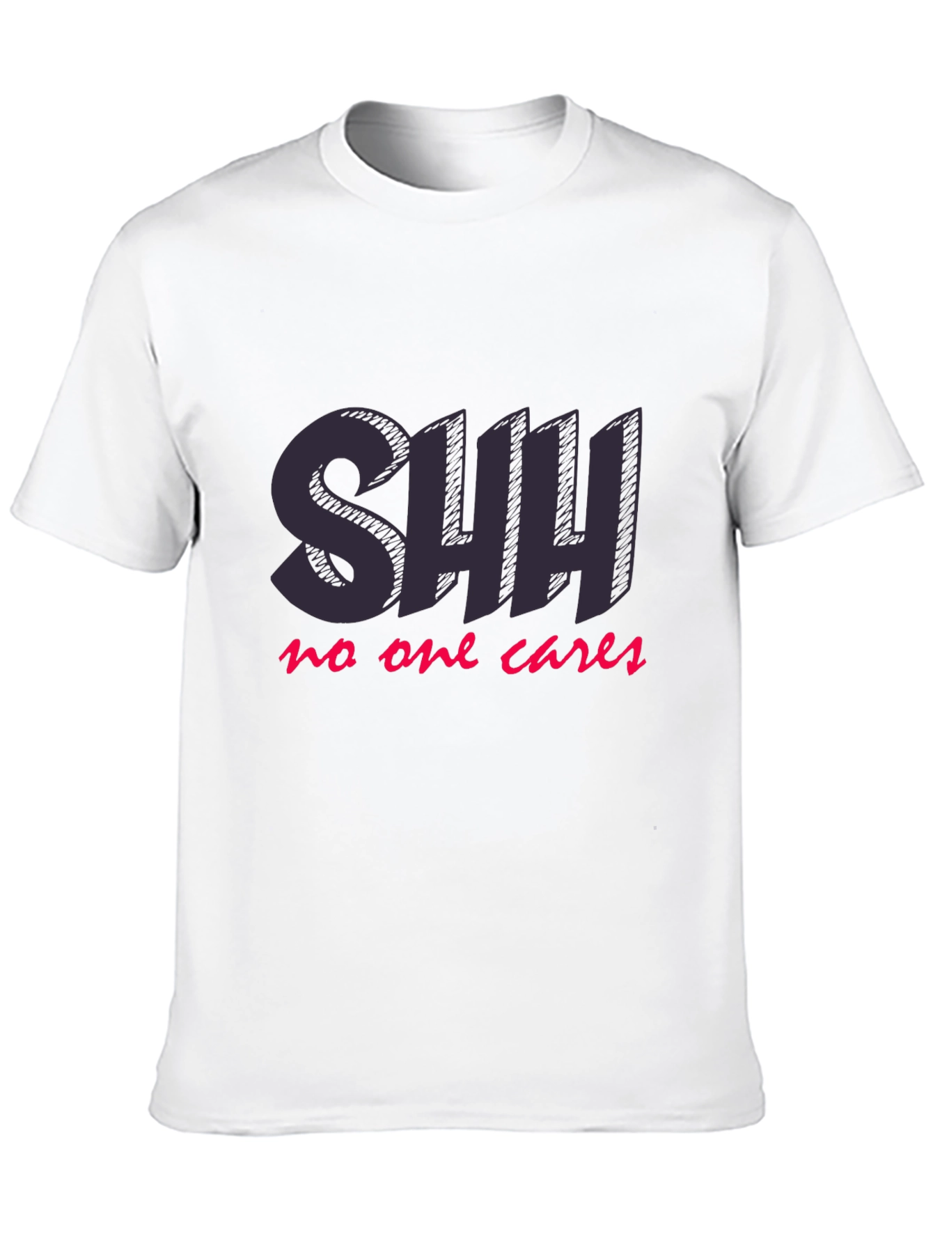 SHH No One Cares Black Graphic T-Shirt