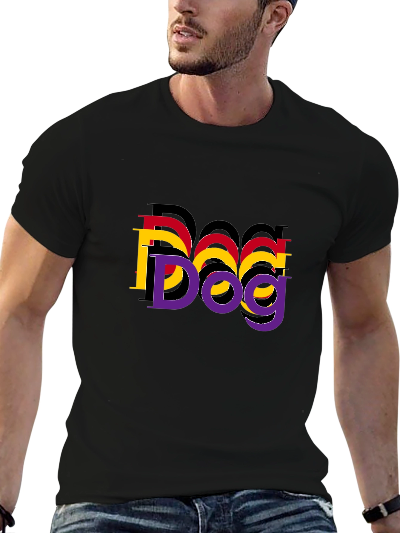 Dog Graphic Black T-Shirt
