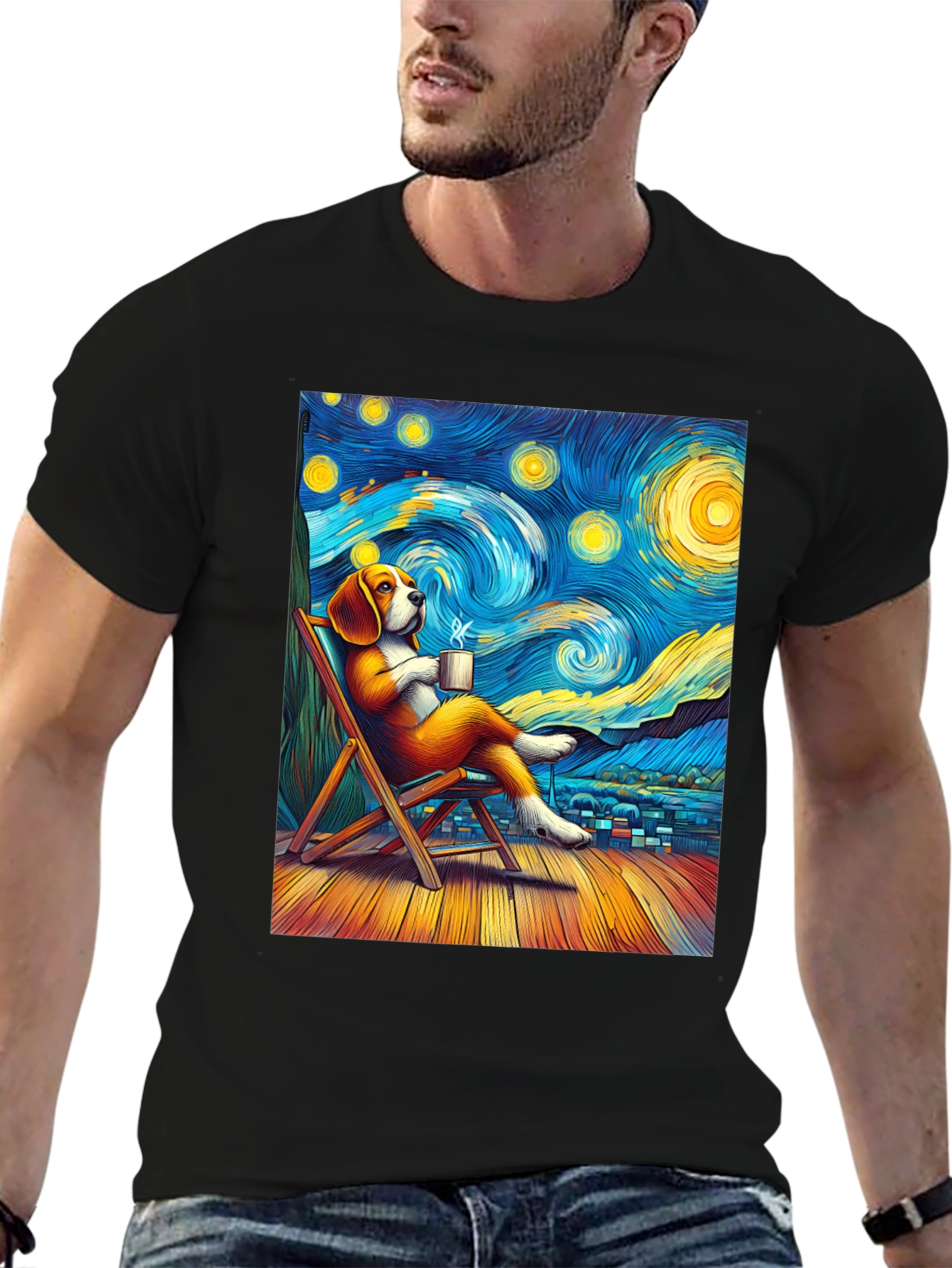 Starry Night Beagle T-Shirt