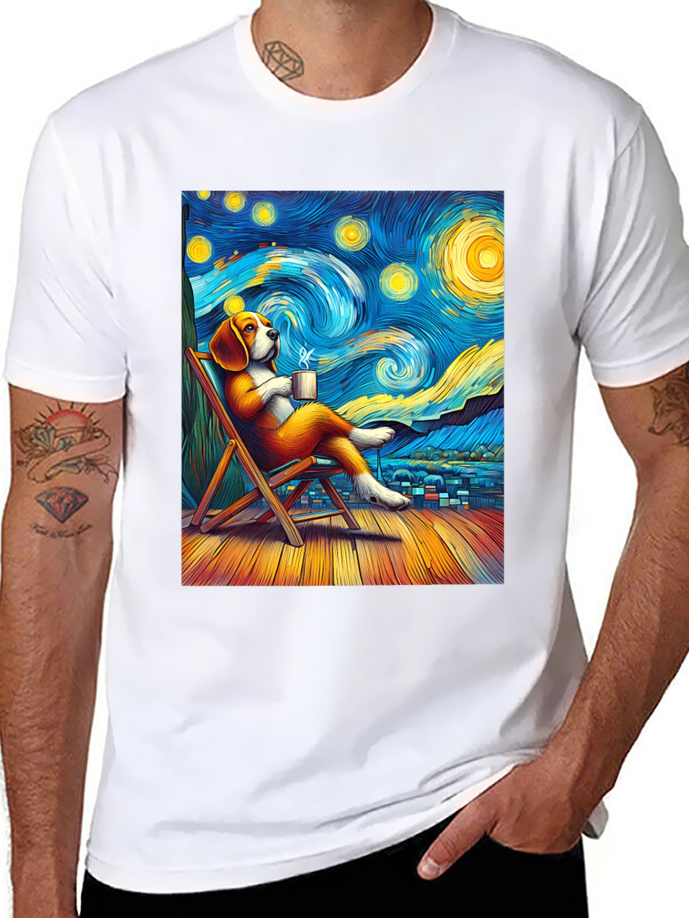 Starry Night Beagle T-Shirt
