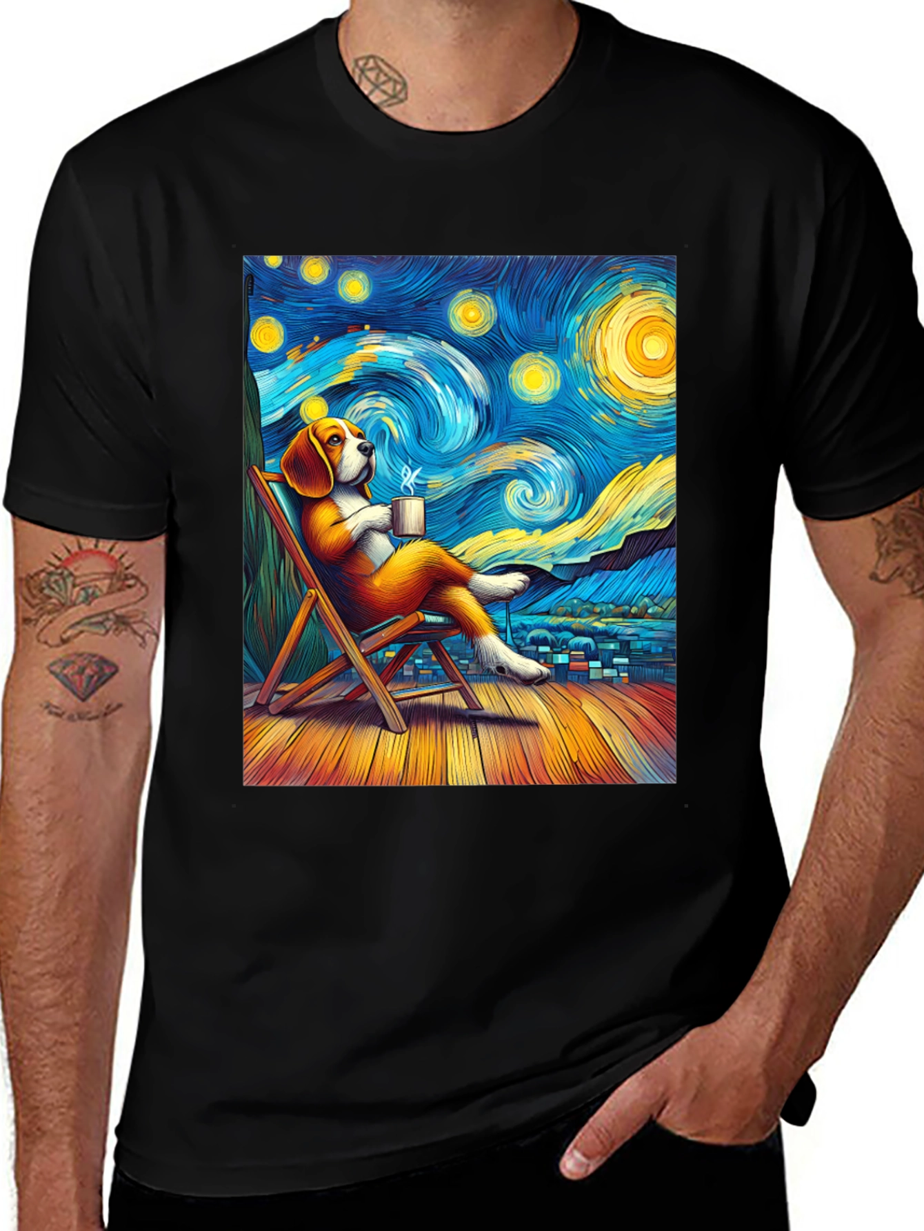 Starry Night Beagle T-Shirt
