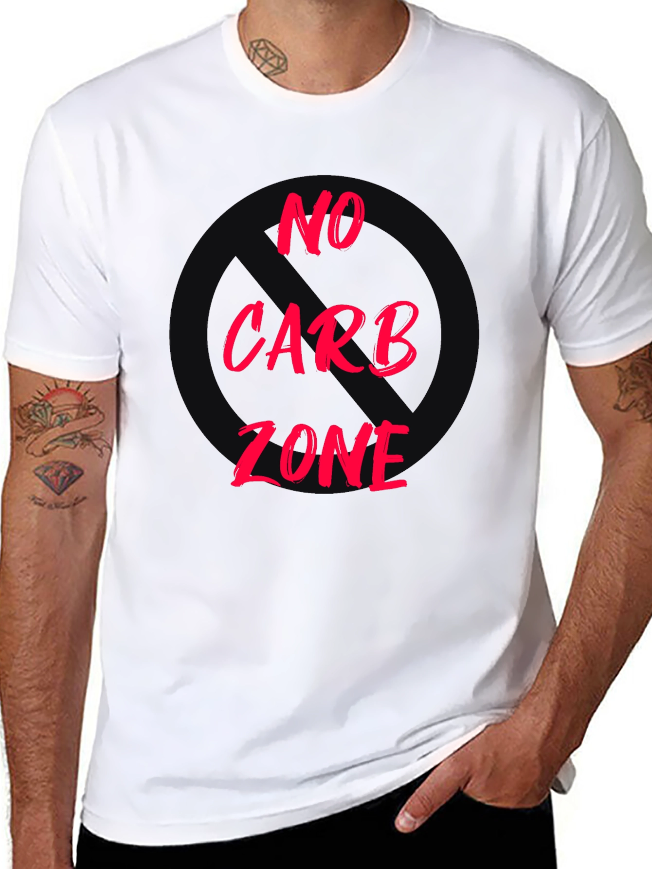 No Carb Zone Black T-Shirt