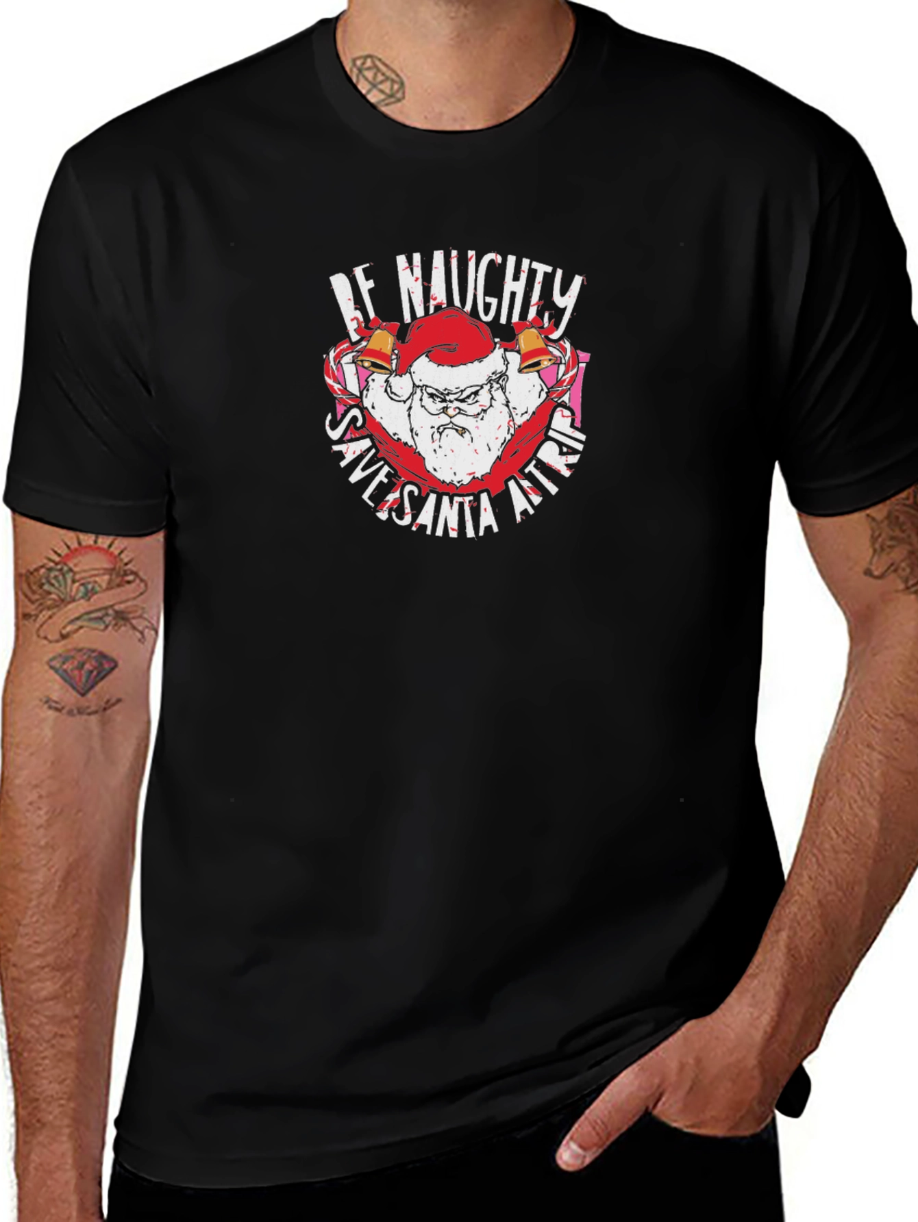 Naughty Santa Graphic T-Shirt