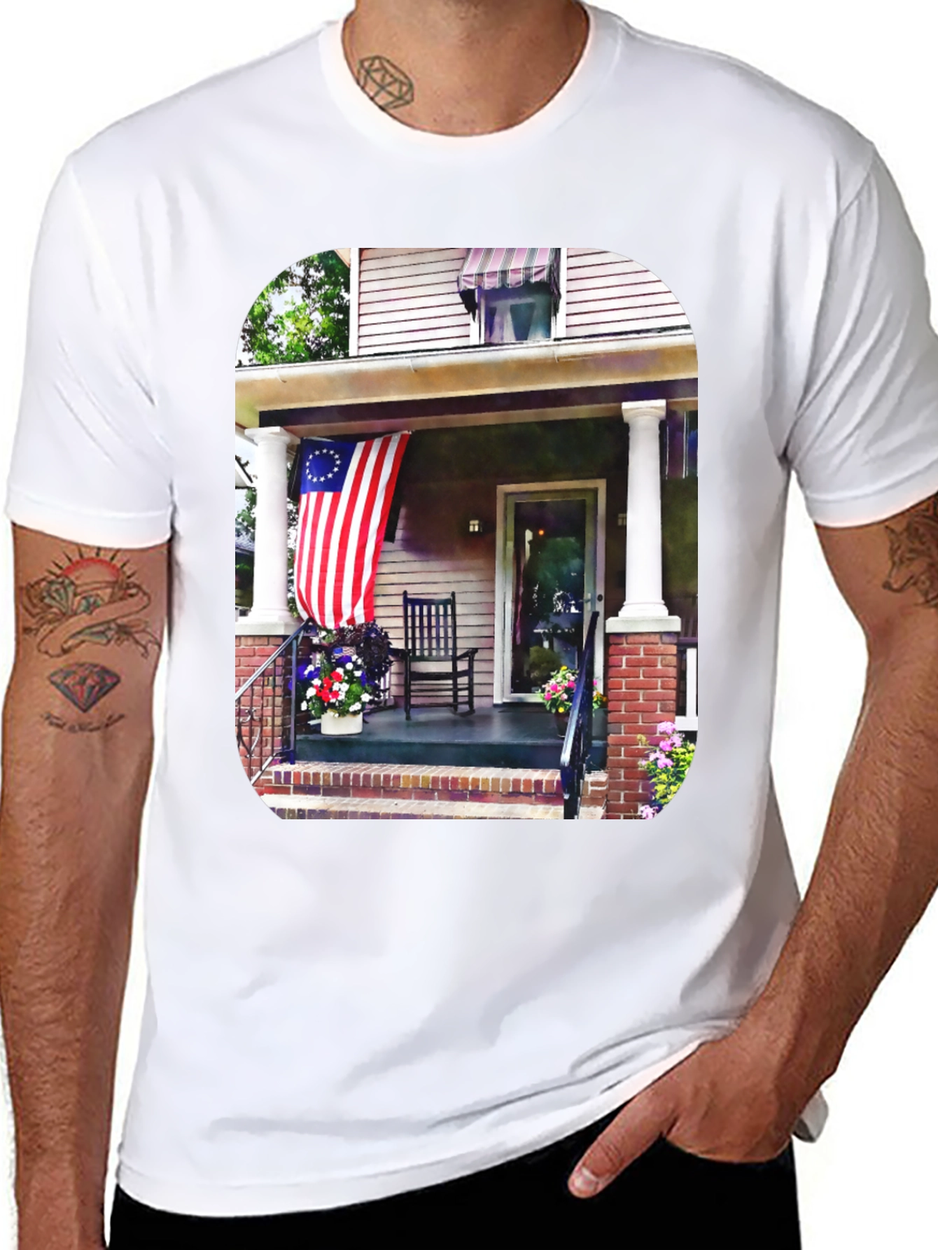 Patriotic Porch Graphic Tee