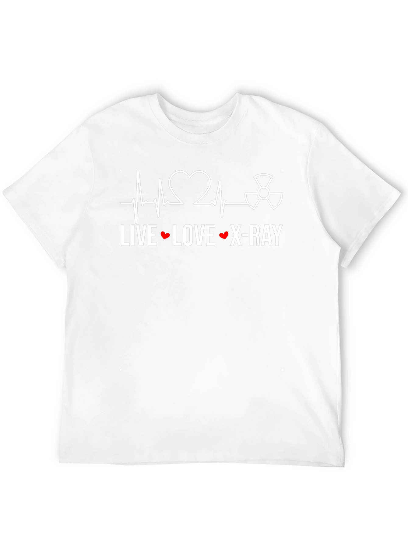Live Love X-Ray Black T-Shirt Radiologist Heartbeat