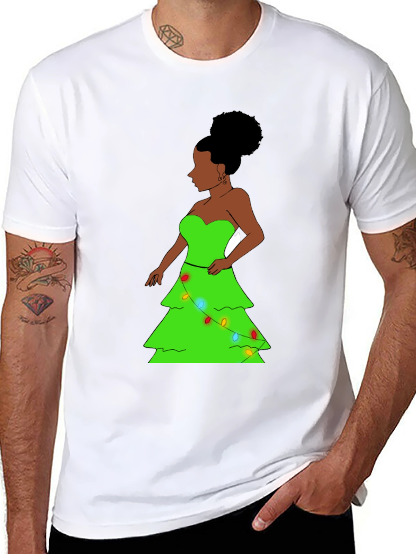Christmas Tree Woman Graphic Tee