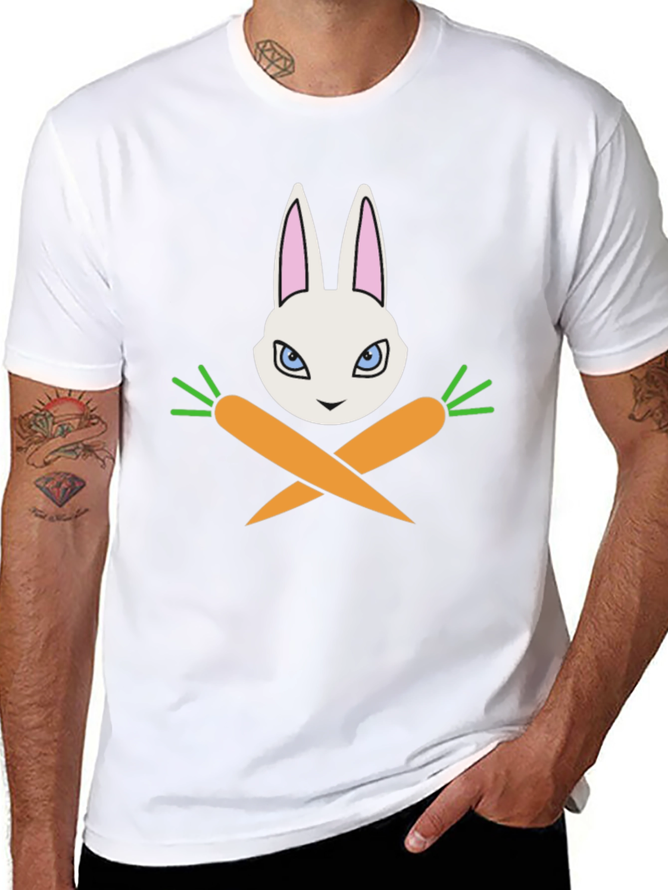 Rabbit & Carrots Graphic T-Shirt - Black
