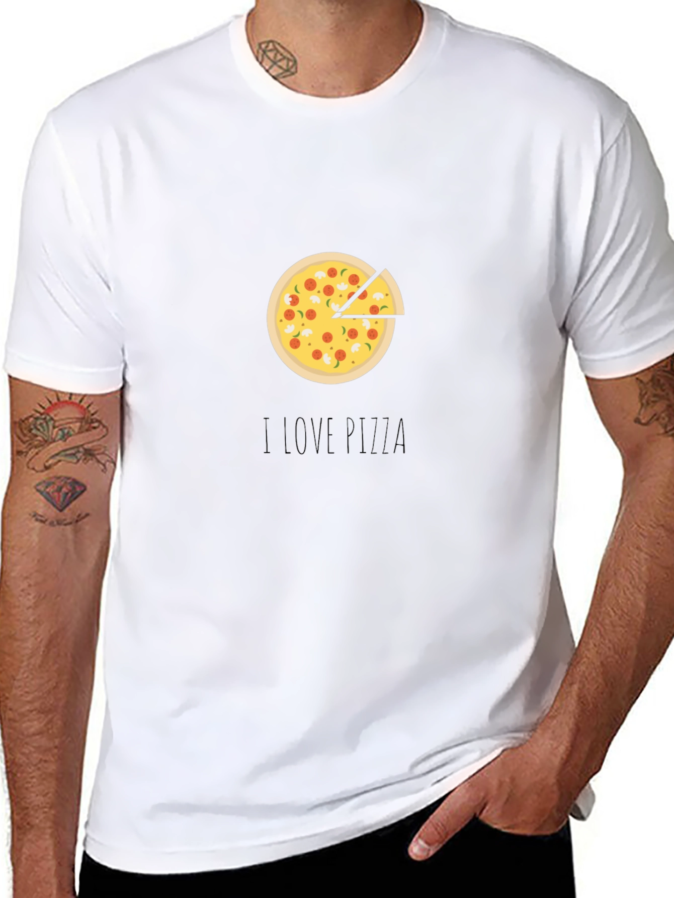 I Love Pizza Graphic Tee - Casual Black T-Shirt