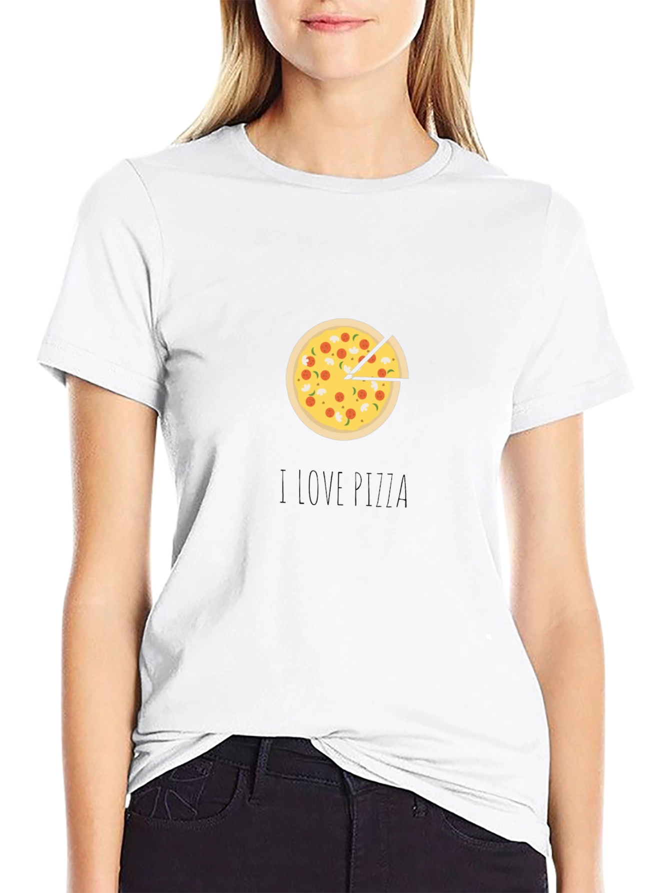 I Love Pizza Graphic Tee - Casual Black T-Shirt