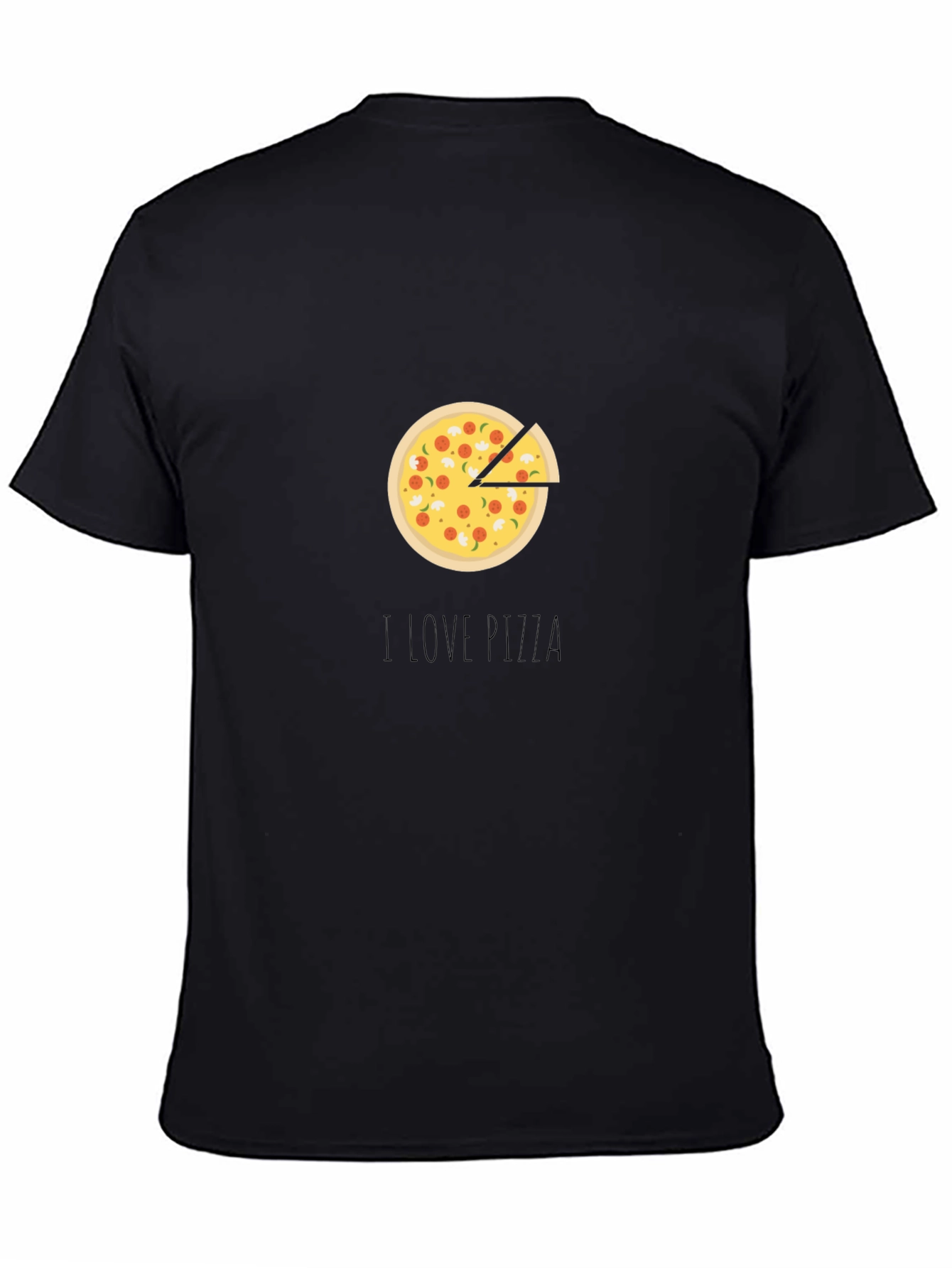 I Love Pizza Graphic Tee - Casual Black T-Shirt