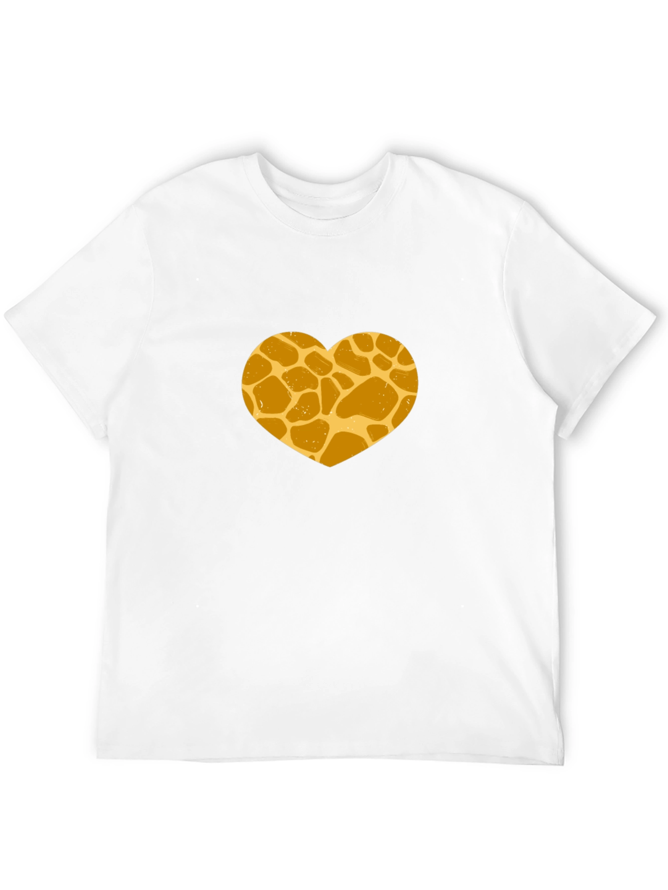 Giraffe Print Heart Graphic Tee - Stylish Black T-Shirt