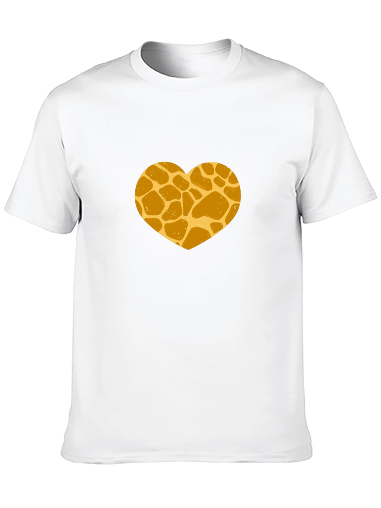 Giraffe Print Heart Graphic Tee - Stylish Black T-Shirt
