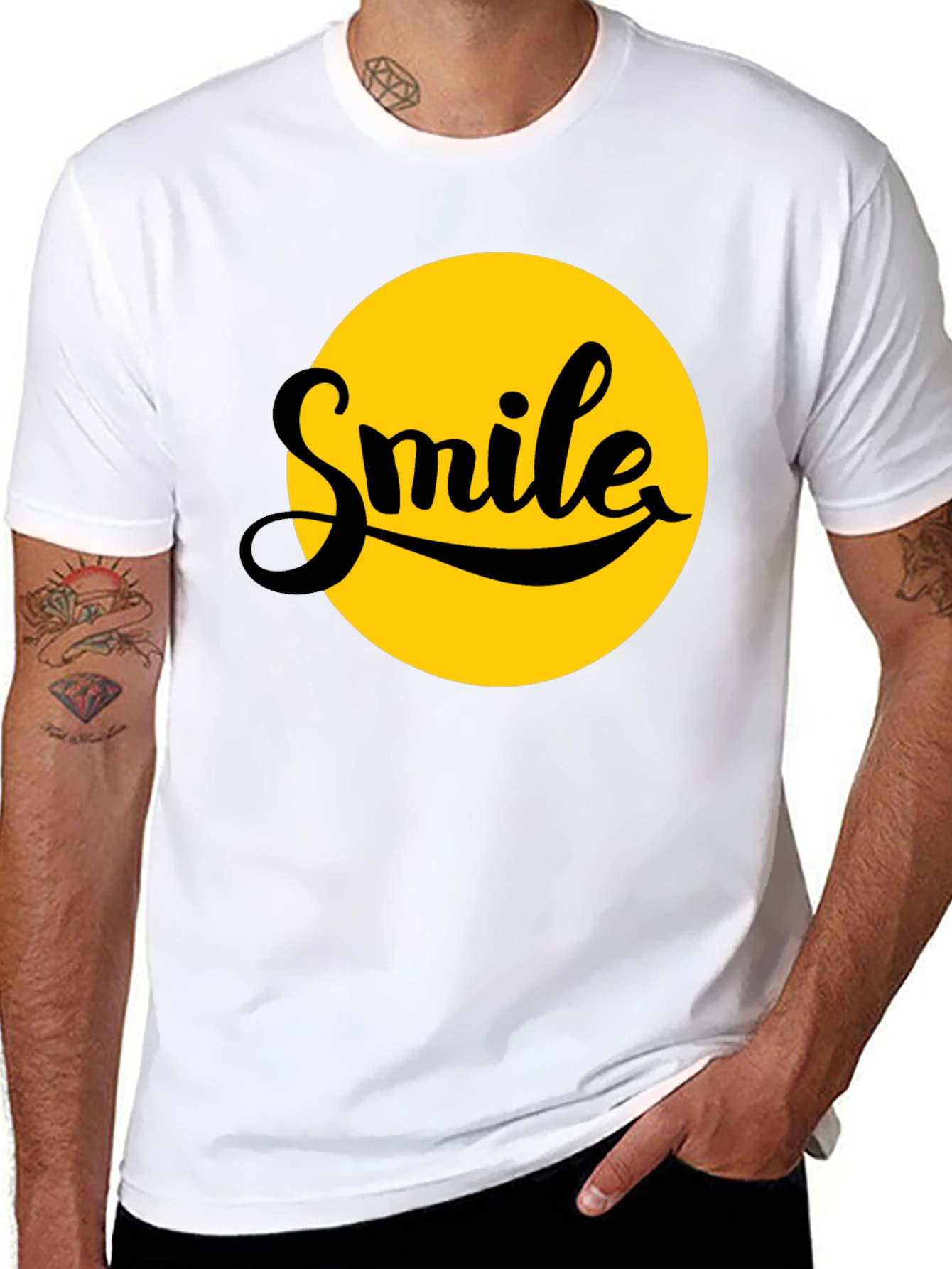 Smile Graphic T-Shirt - Black - Soft Cotton