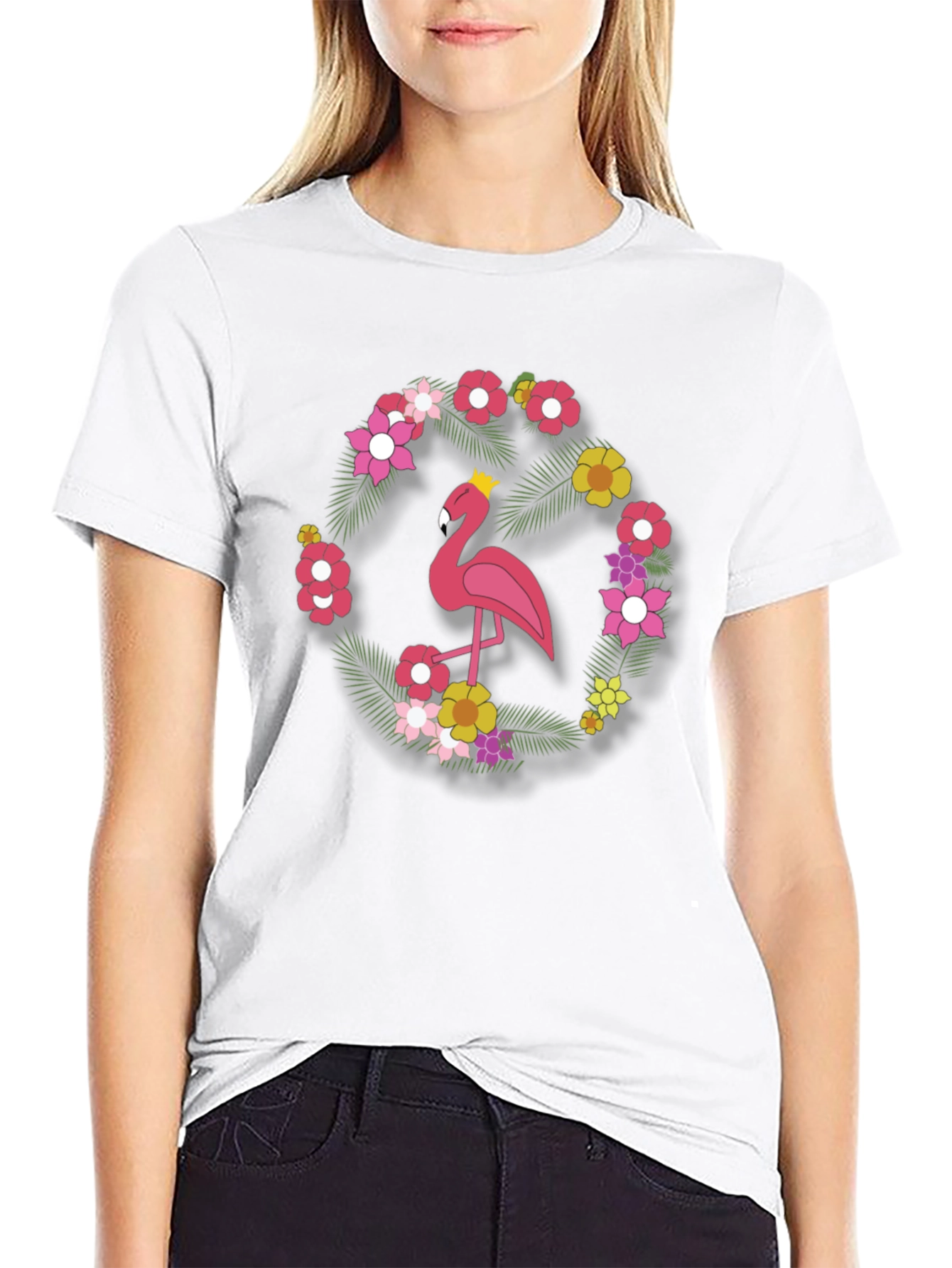 Flamingo Floral Tee - Tropical Style Shirt