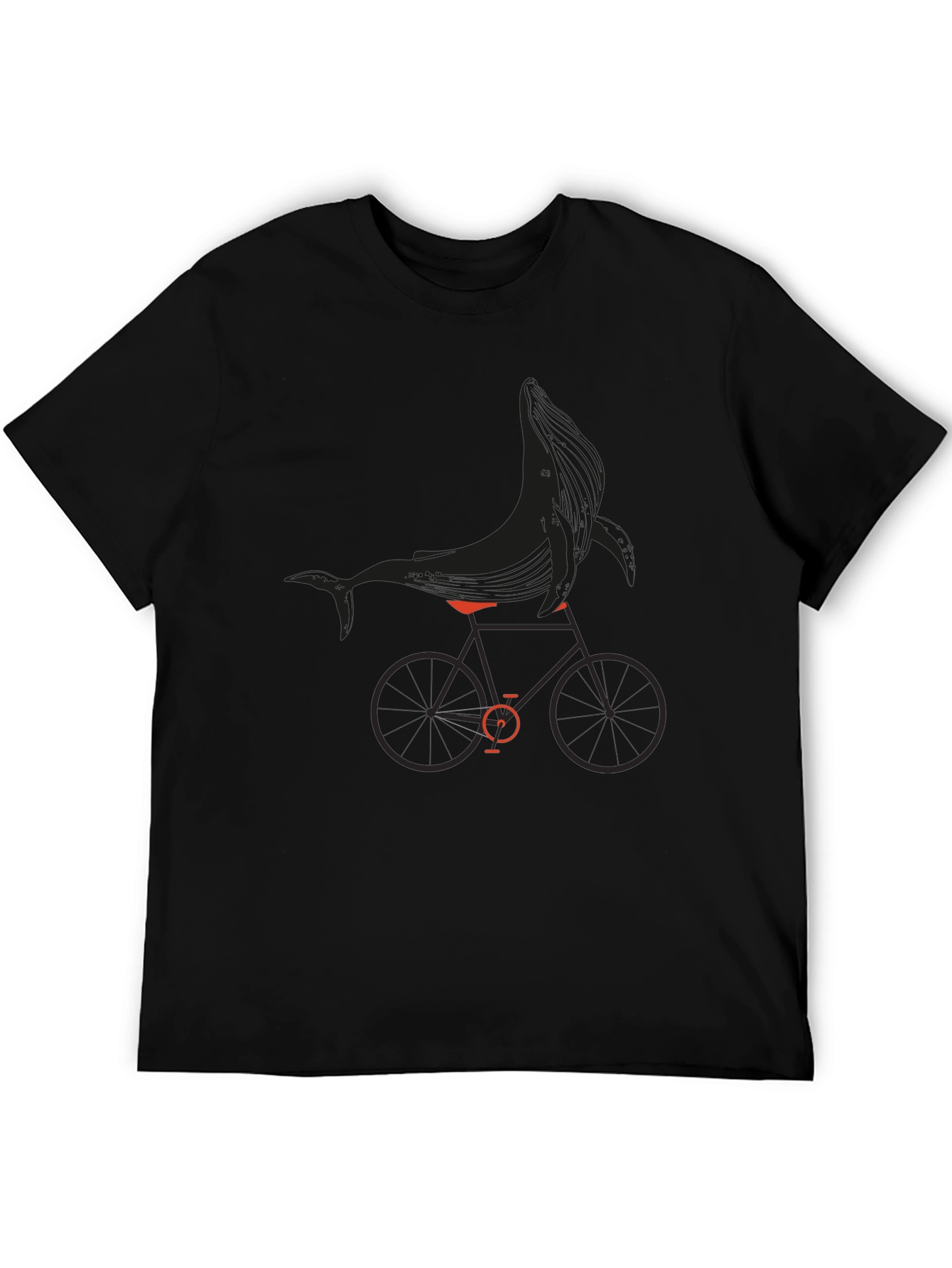 Whale on a Bike Graphic Tee - Black