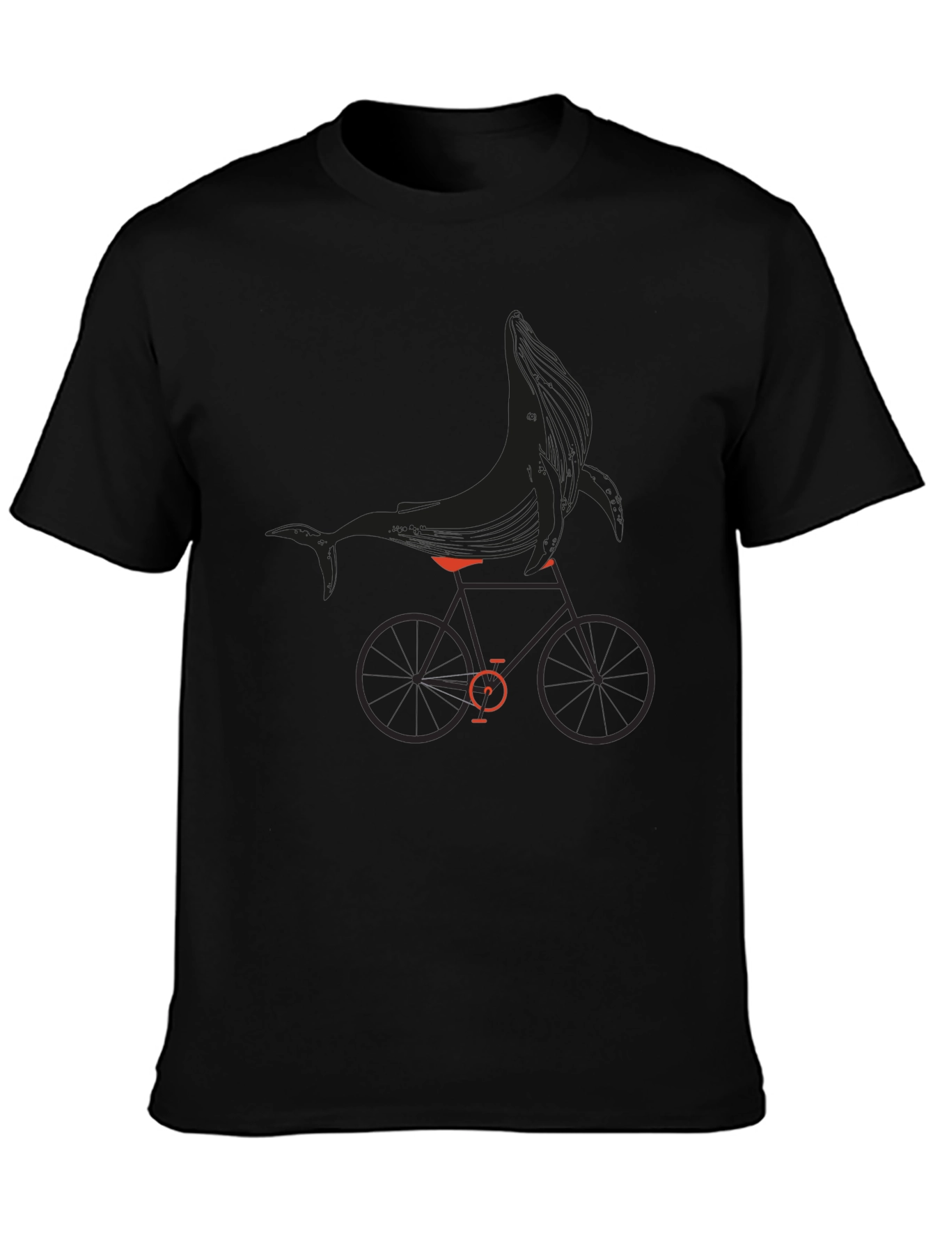 Whale on a Bike Graphic Tee - Black