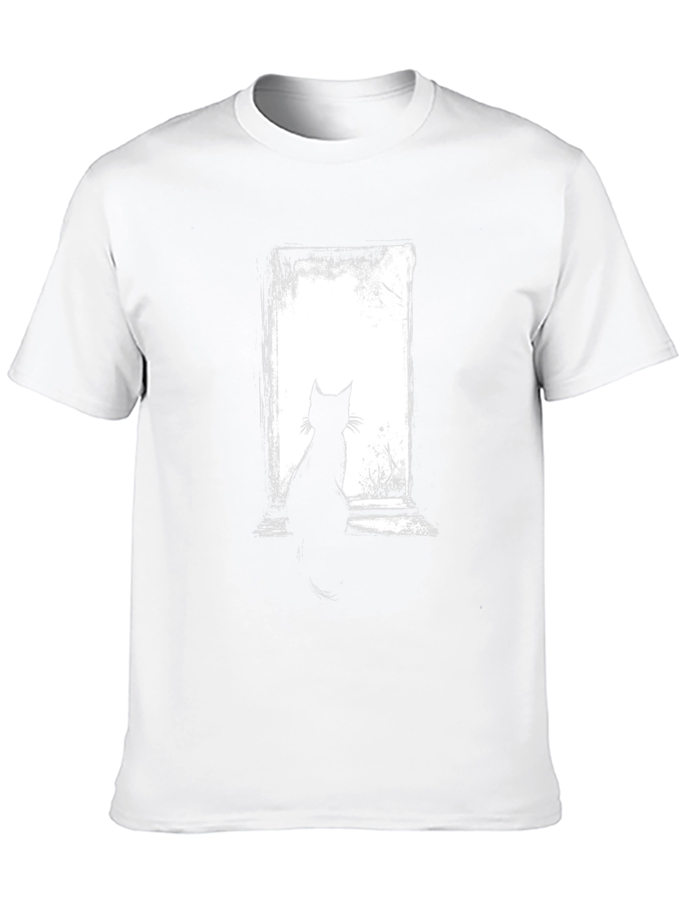 Cat Silhouette Graphic Black T-Shirt