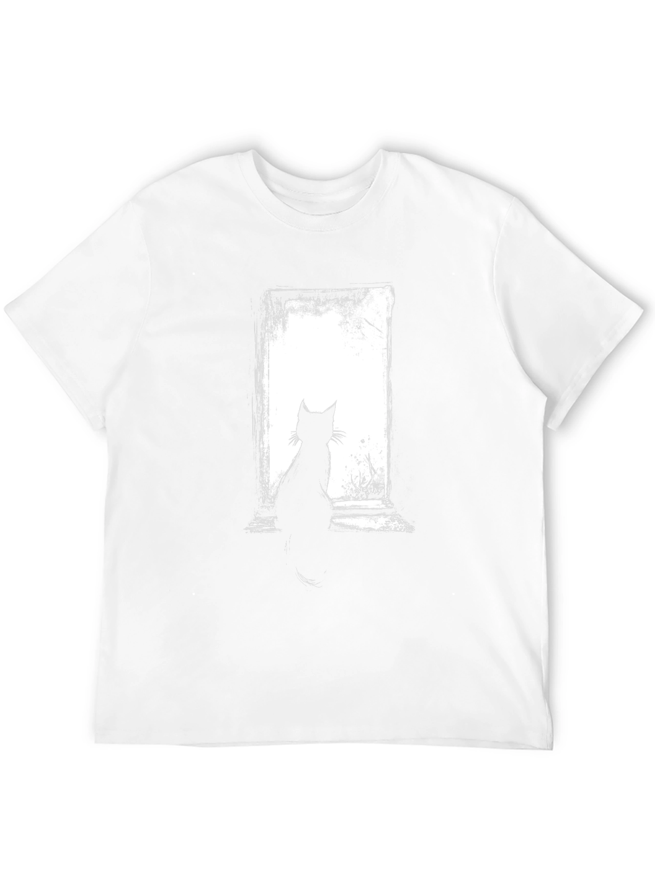 Cat Silhouette Graphic Black T-Shirt