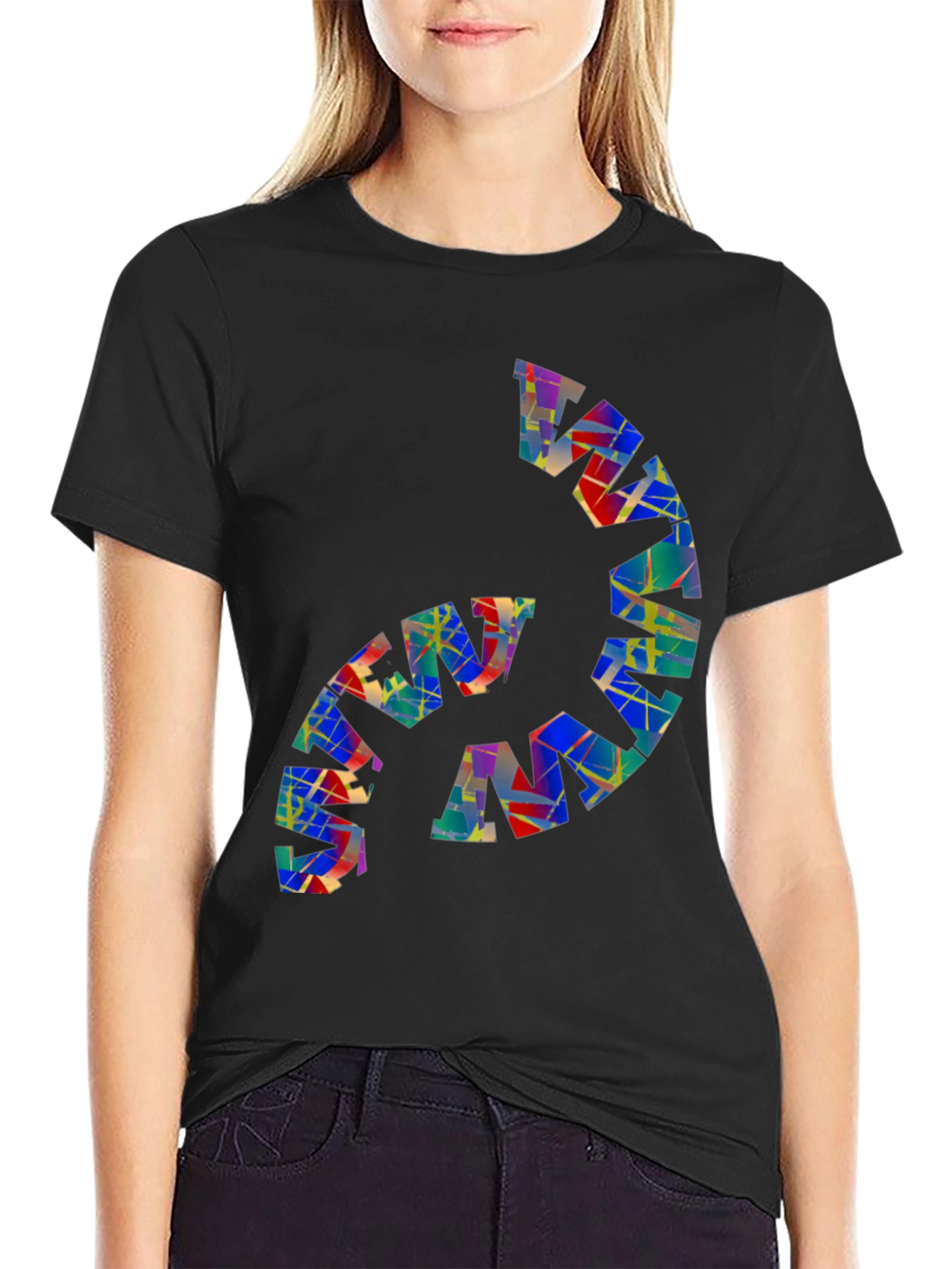 Abstract Geo Graphic Black Tee