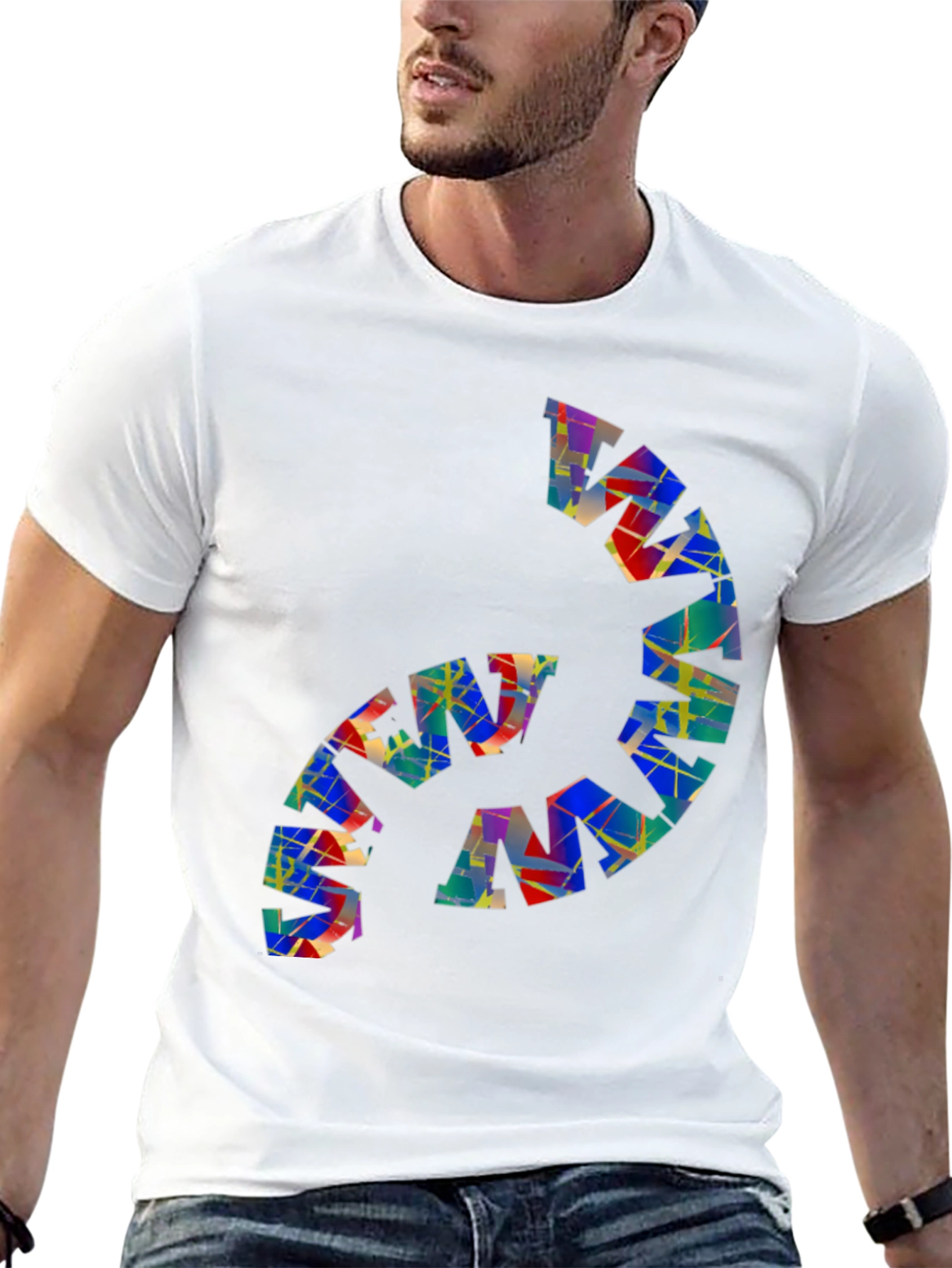 Abstract Geo Graphic Black Tee