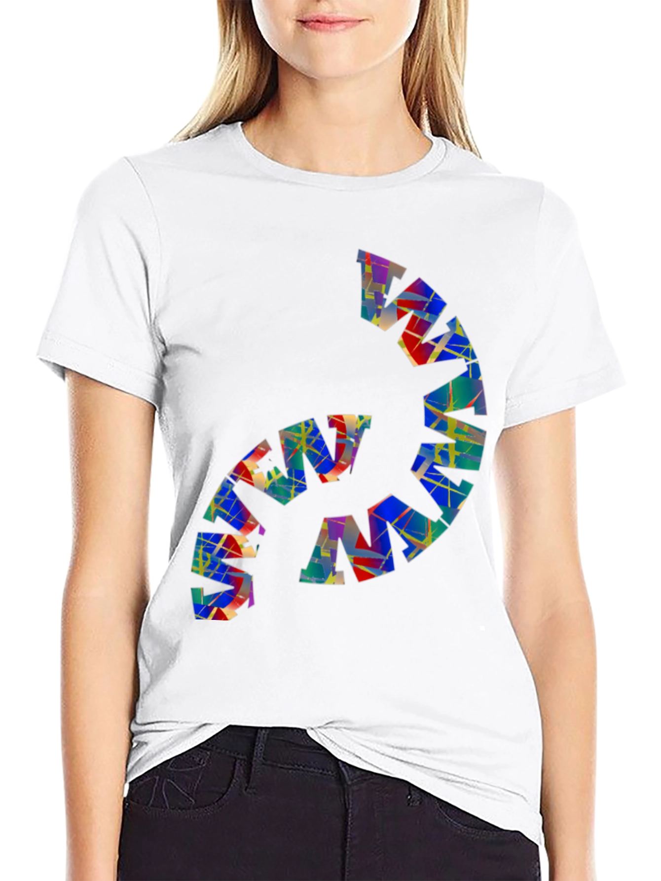 Abstract Geo Graphic Black Tee