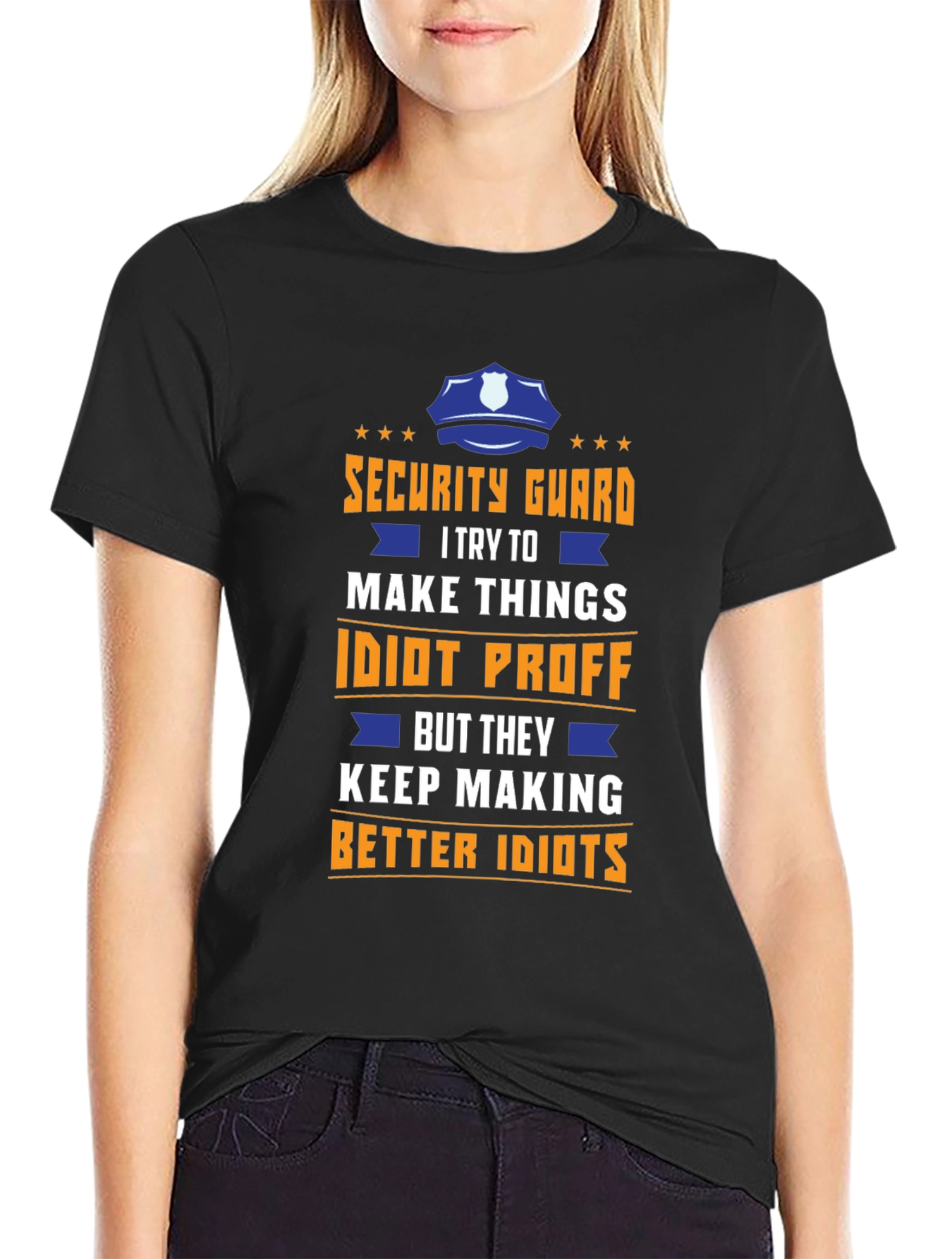 Security Guard Idiot Proof T-Shirt Funny Job Tee