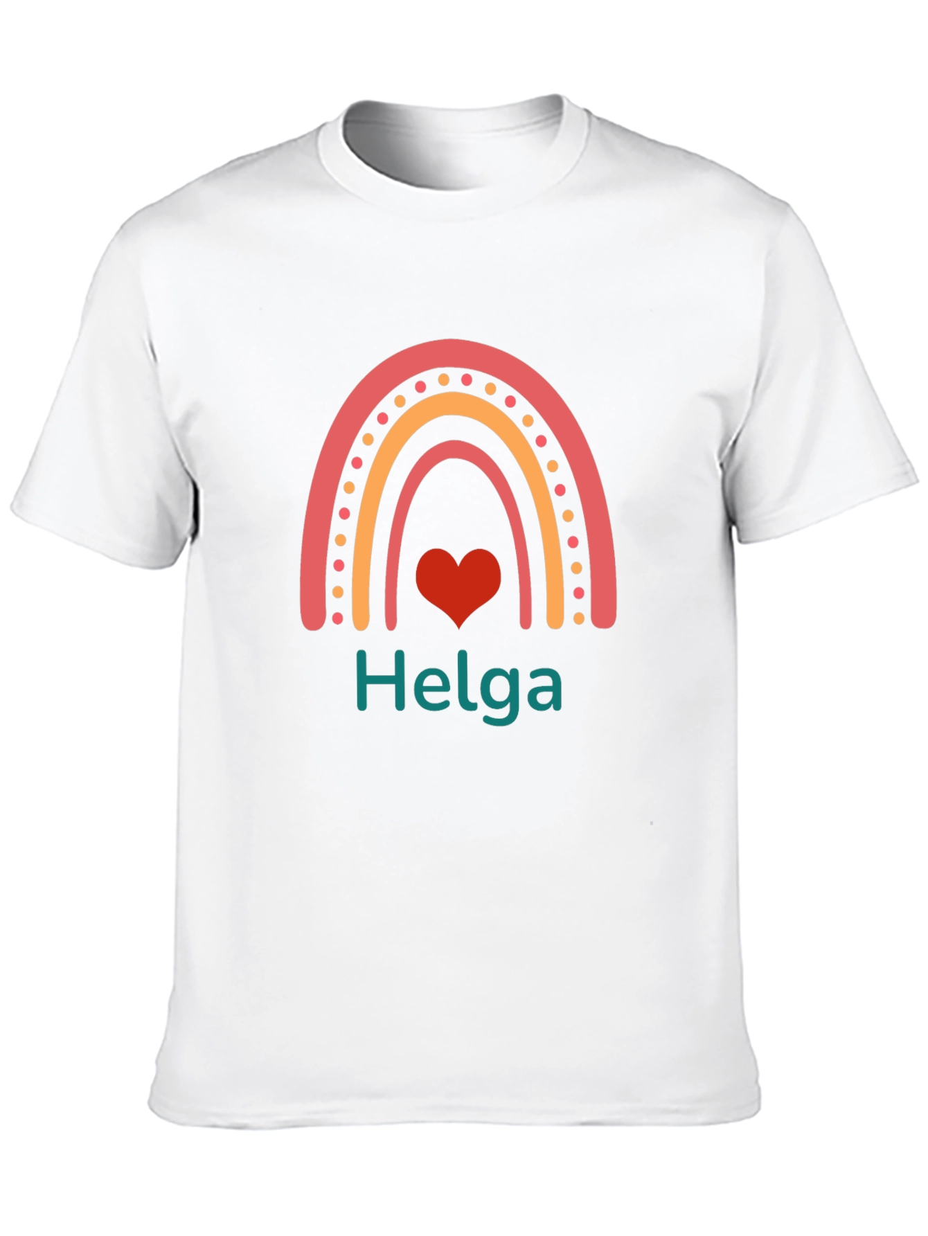 Helga Rainbow Heart Personalized T-Shirt