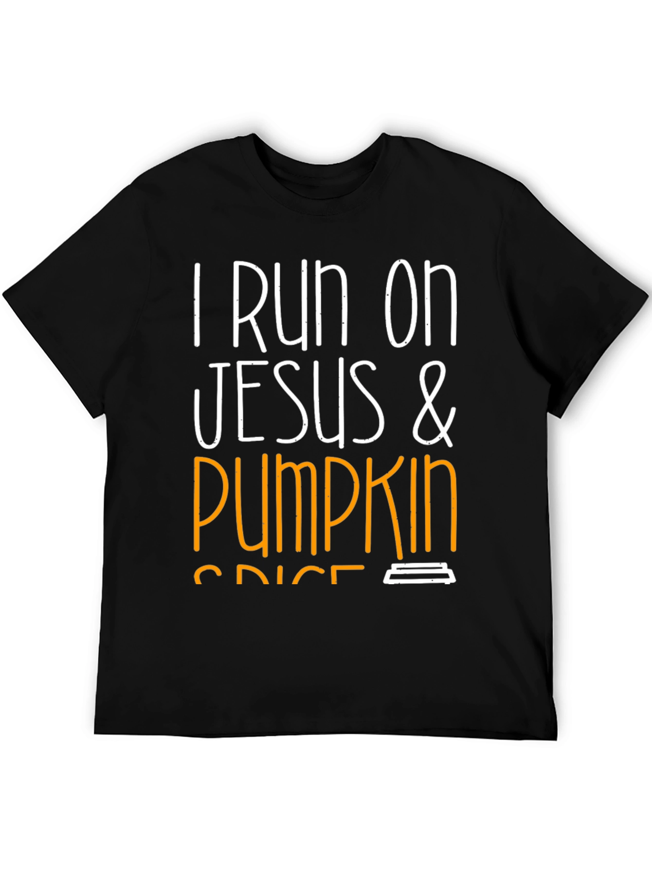 I Run On Jesus & Pumpkin Spice Black T-Shirt