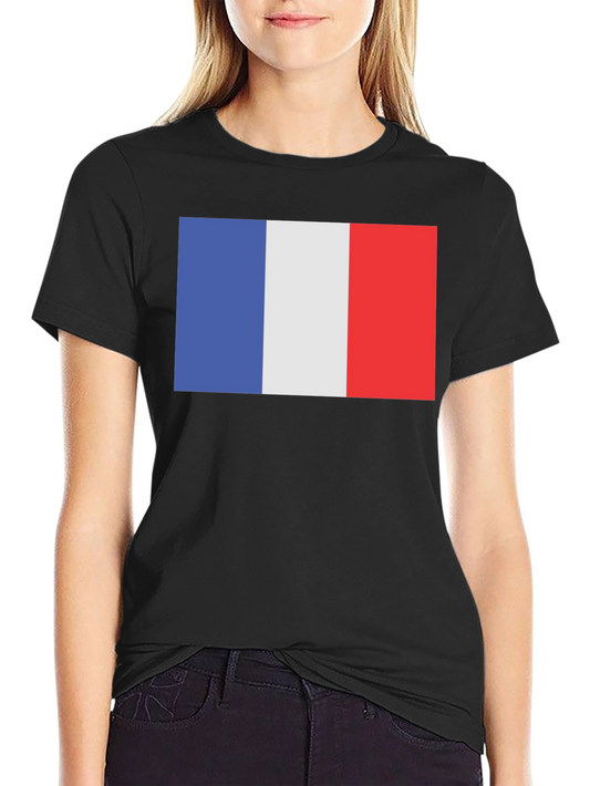 French Flag T-Shirt - Black Short Sleeve