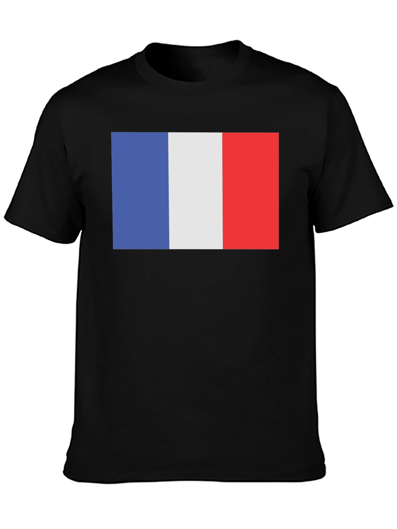 French Flag T-Shirt - Black Short Sleeve