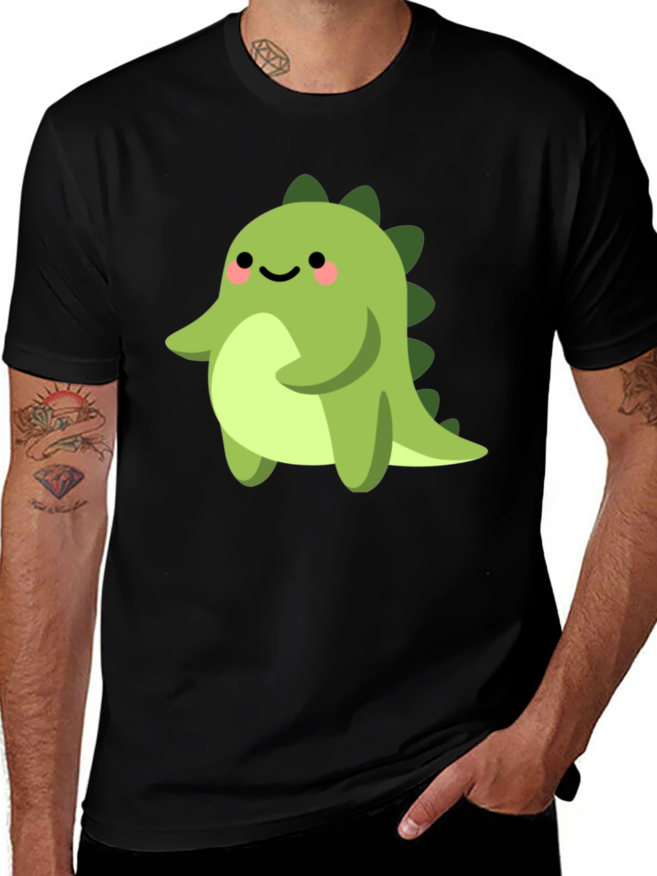 Cute Cartoon Dinosaur Graphic T-Shirt