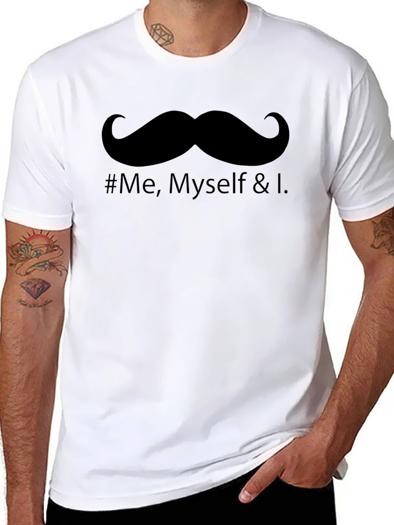 Mustache & Self Love Graphic Tee - Black