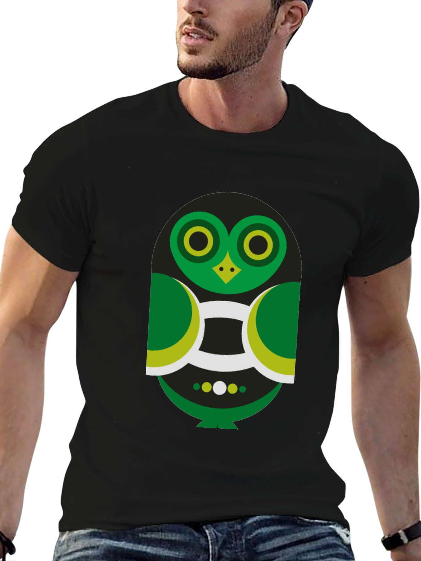 Geometric Owl Graphic Tee - Modern Style