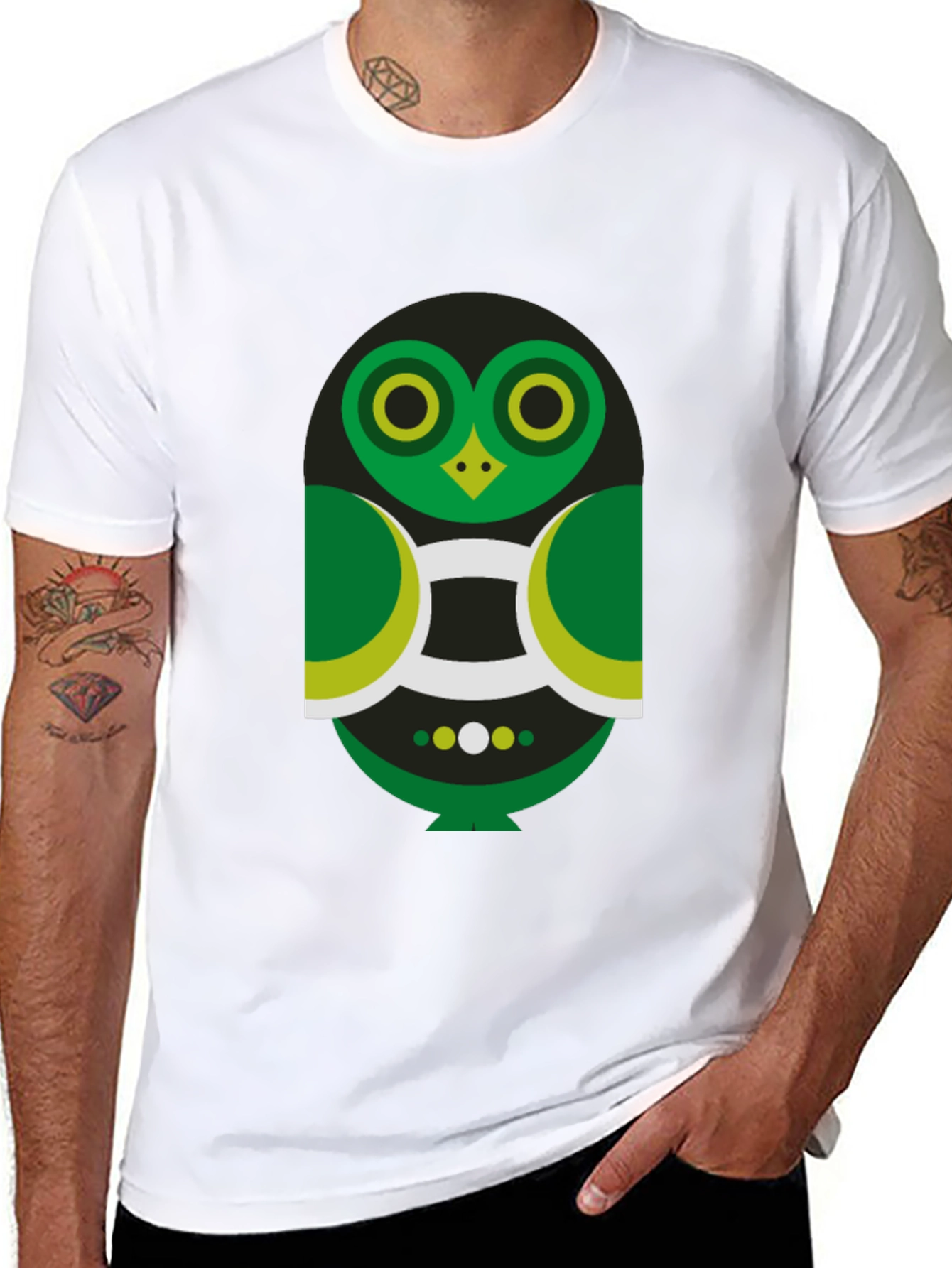 Geometric Owl Graphic Tee - Modern Style