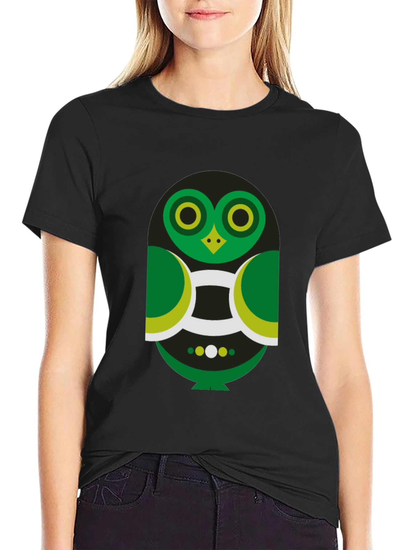 Geometric Owl Graphic Tee - Modern Style