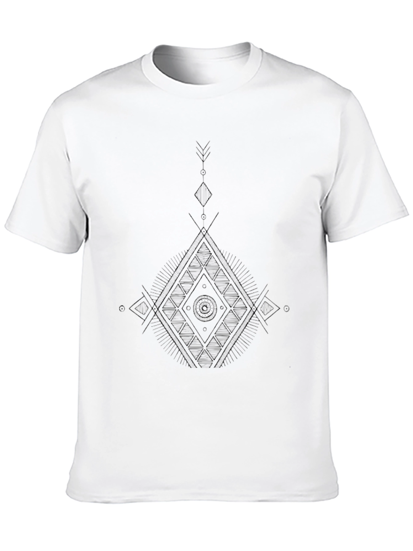 Mens Black Geometric Graphic Print T-Shirt
