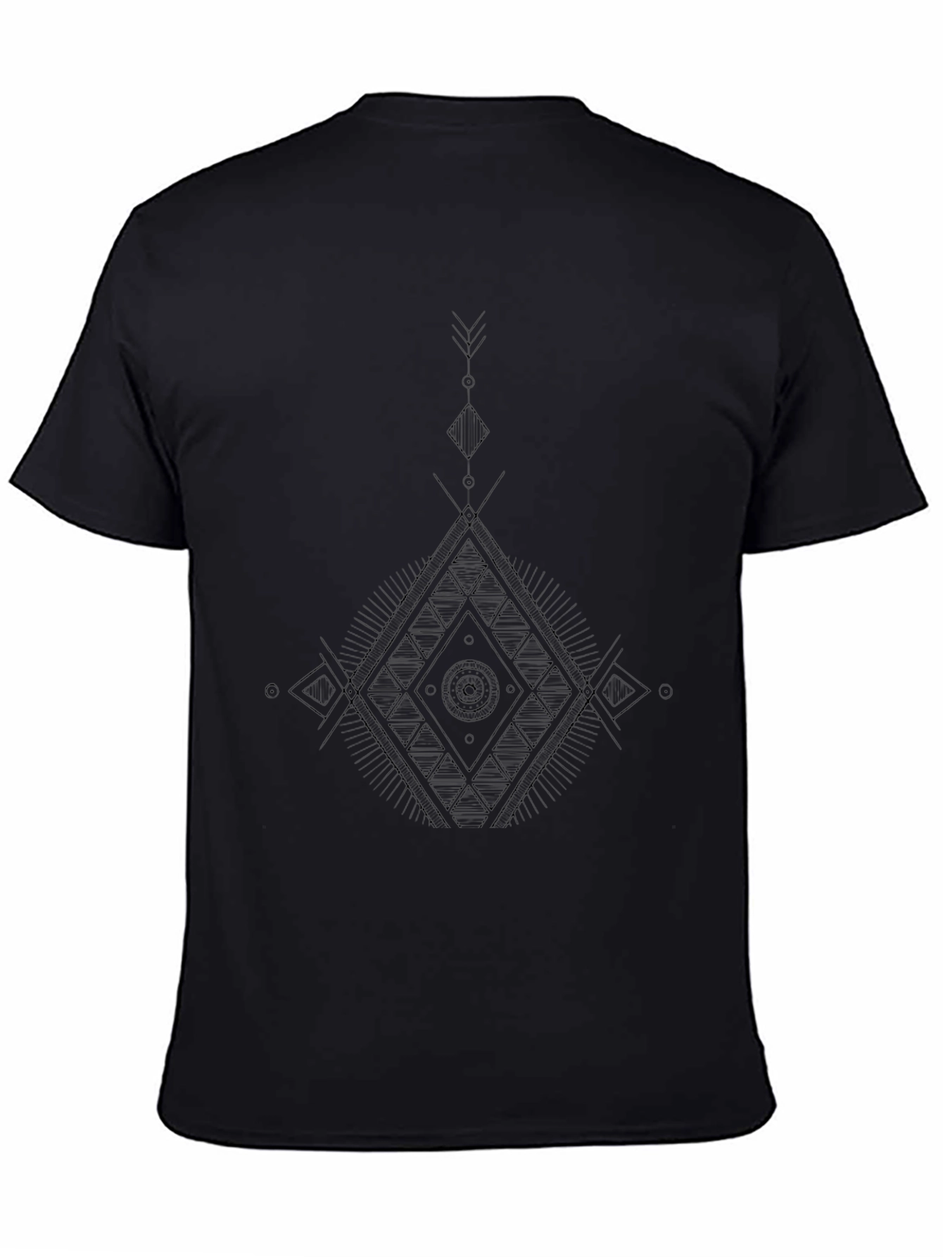 Mens Black Geometric Graphic Print T-Shirt