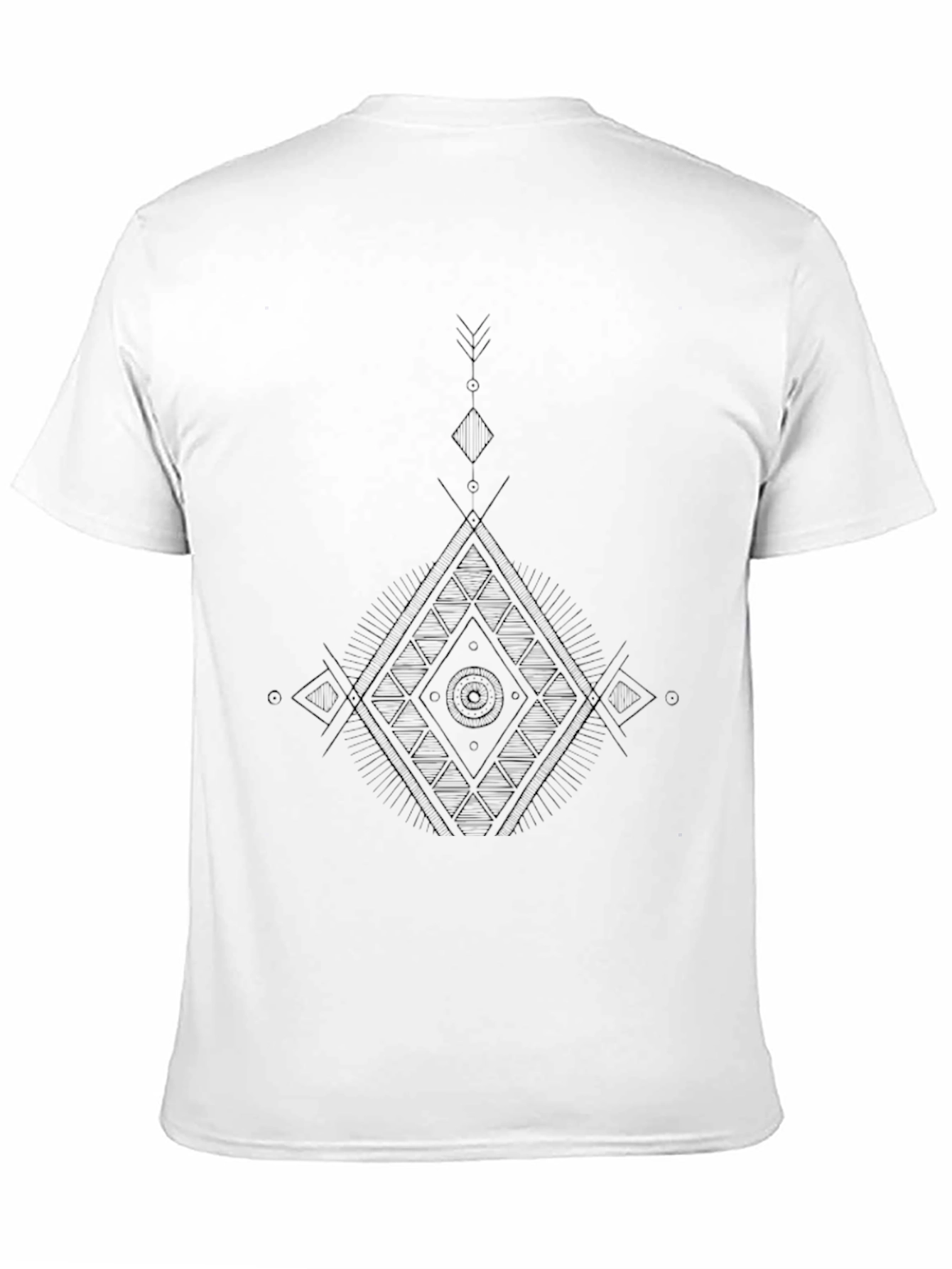 Mens Black Geometric Graphic Print T-Shirt