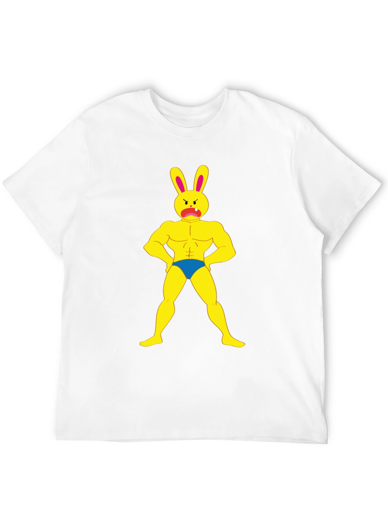 Funny Buff Bunny Graphic Black T-Shirt