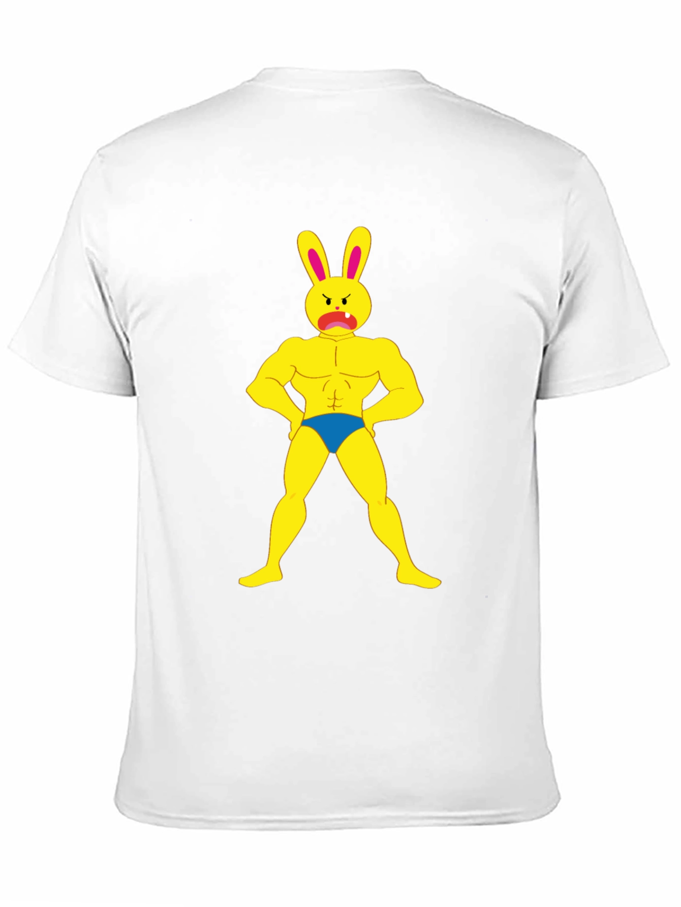 Funny Buff Bunny Graphic Black T-Shirt