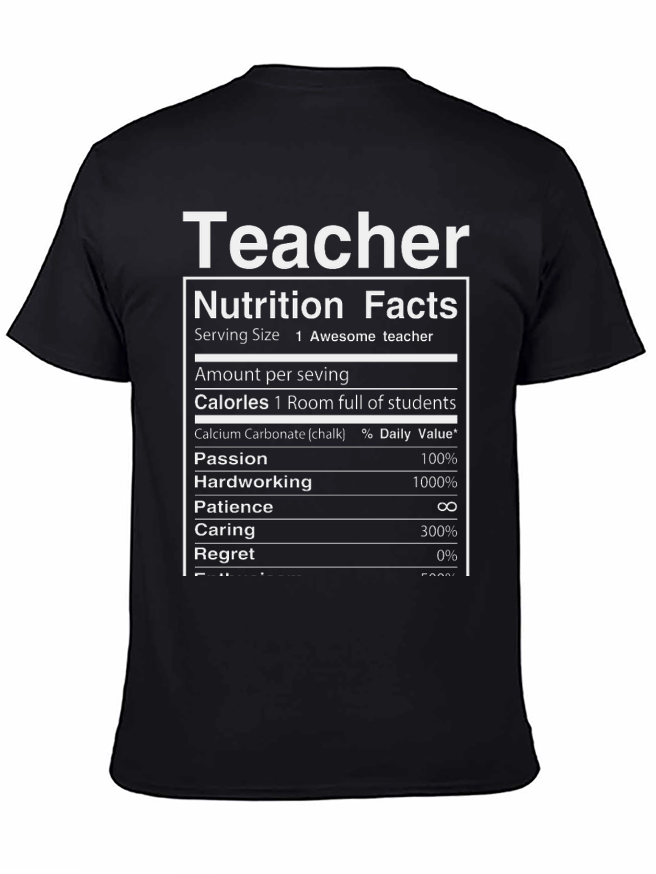Teacher Nutrition Facts T-Shirt